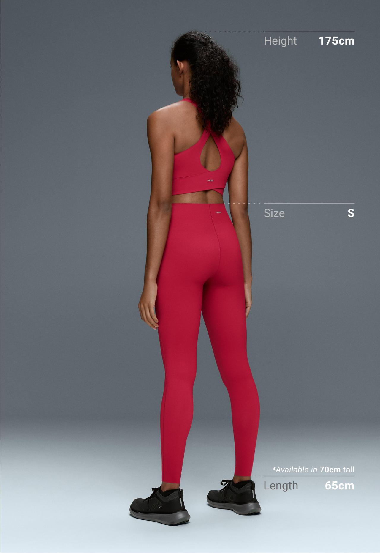 High-waisted Extra Compressive core control ankle-length leggings — RED