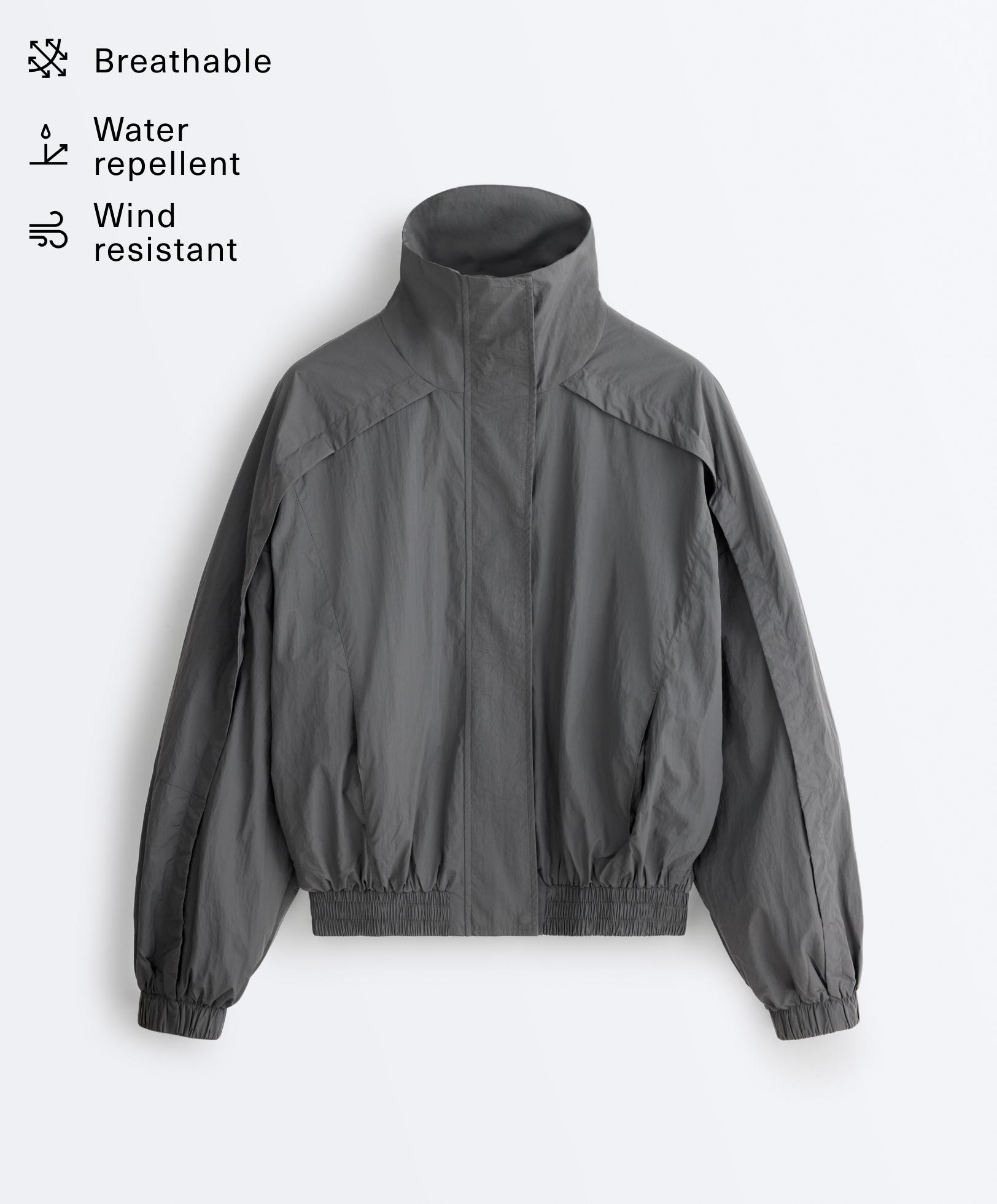 Water-repellent high-neck Track jacket