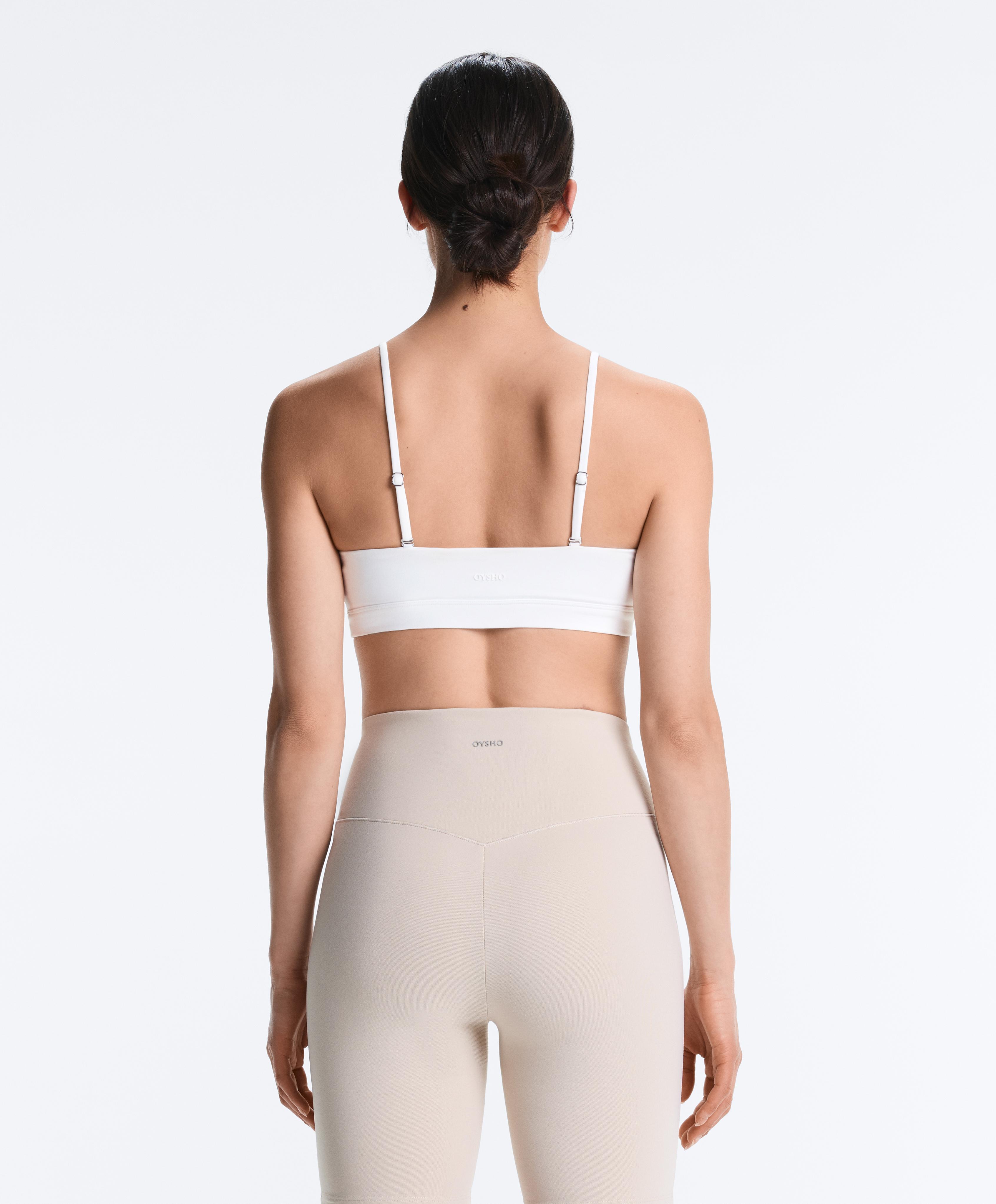 Low-support Comfortlux sports bra with crossover straps — WHITE