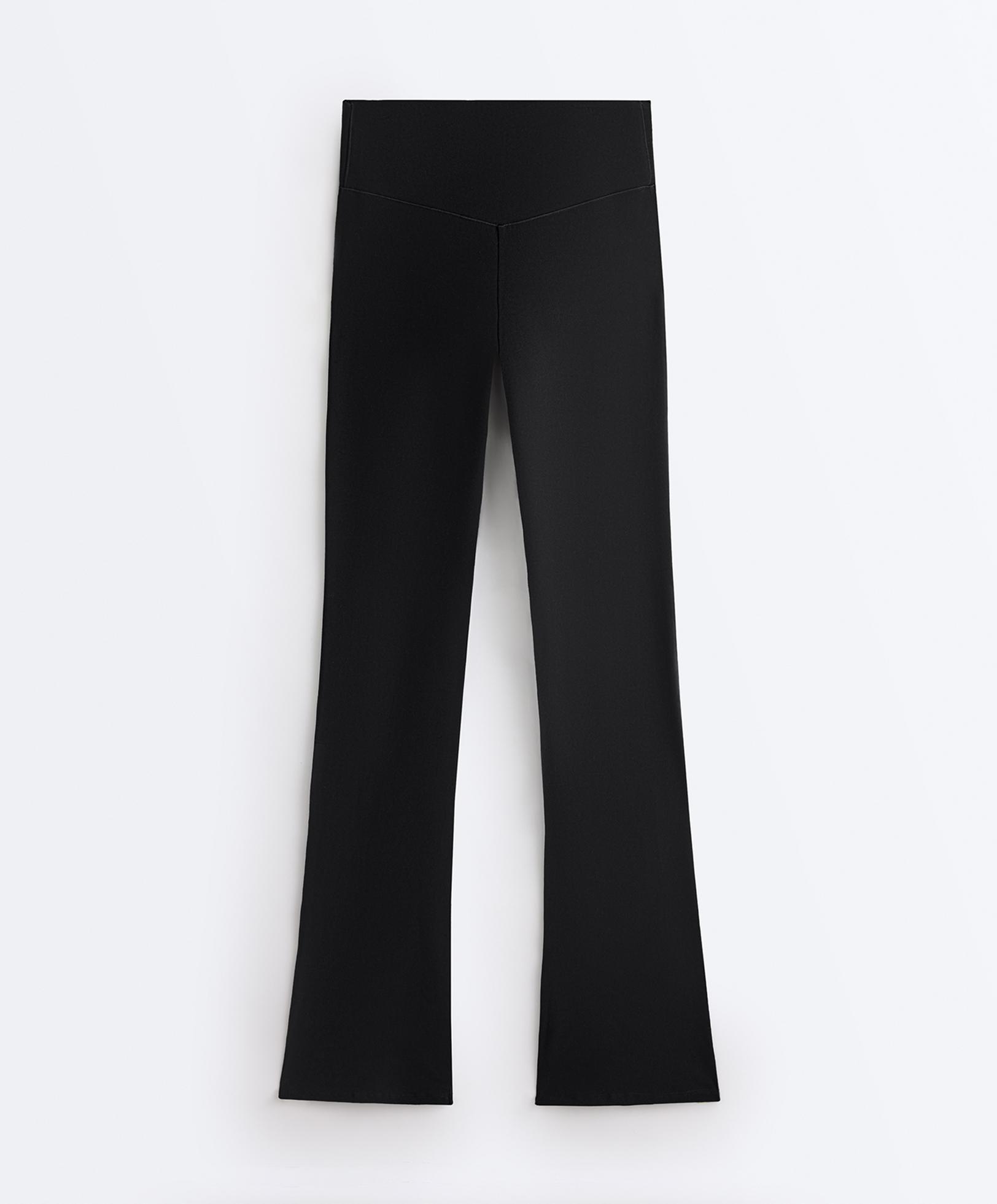 Evermove high rise flare trousers — BLACK
