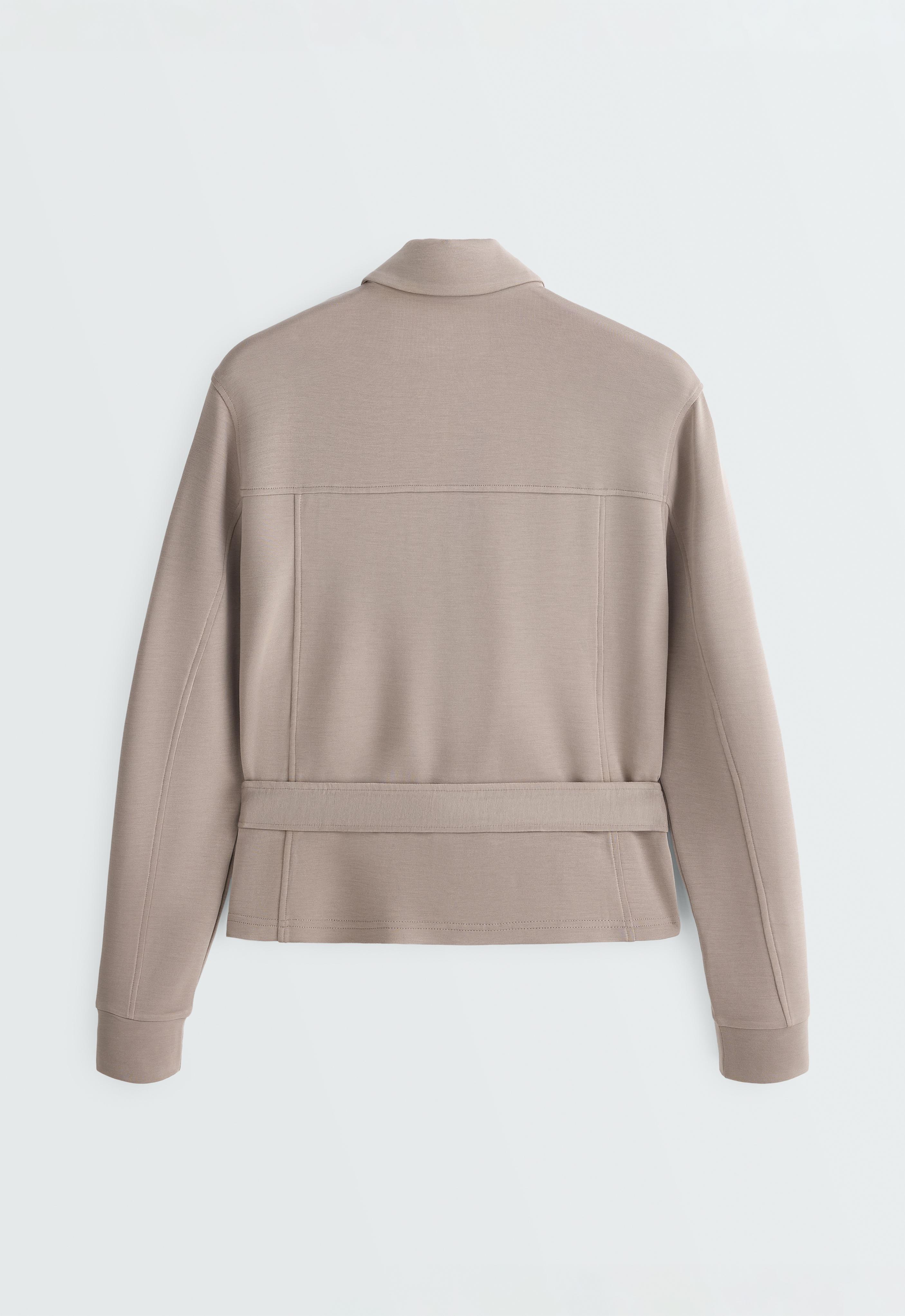 Straight jacket with belt and soft-touch modal — MID-MINK