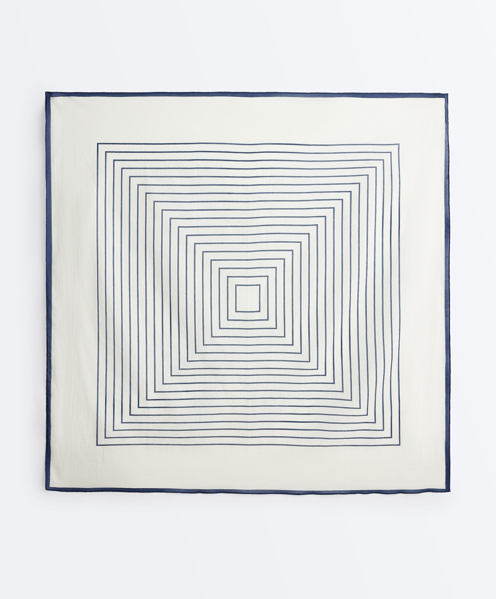 100% cotton stripe scarf — NAVY BLUE