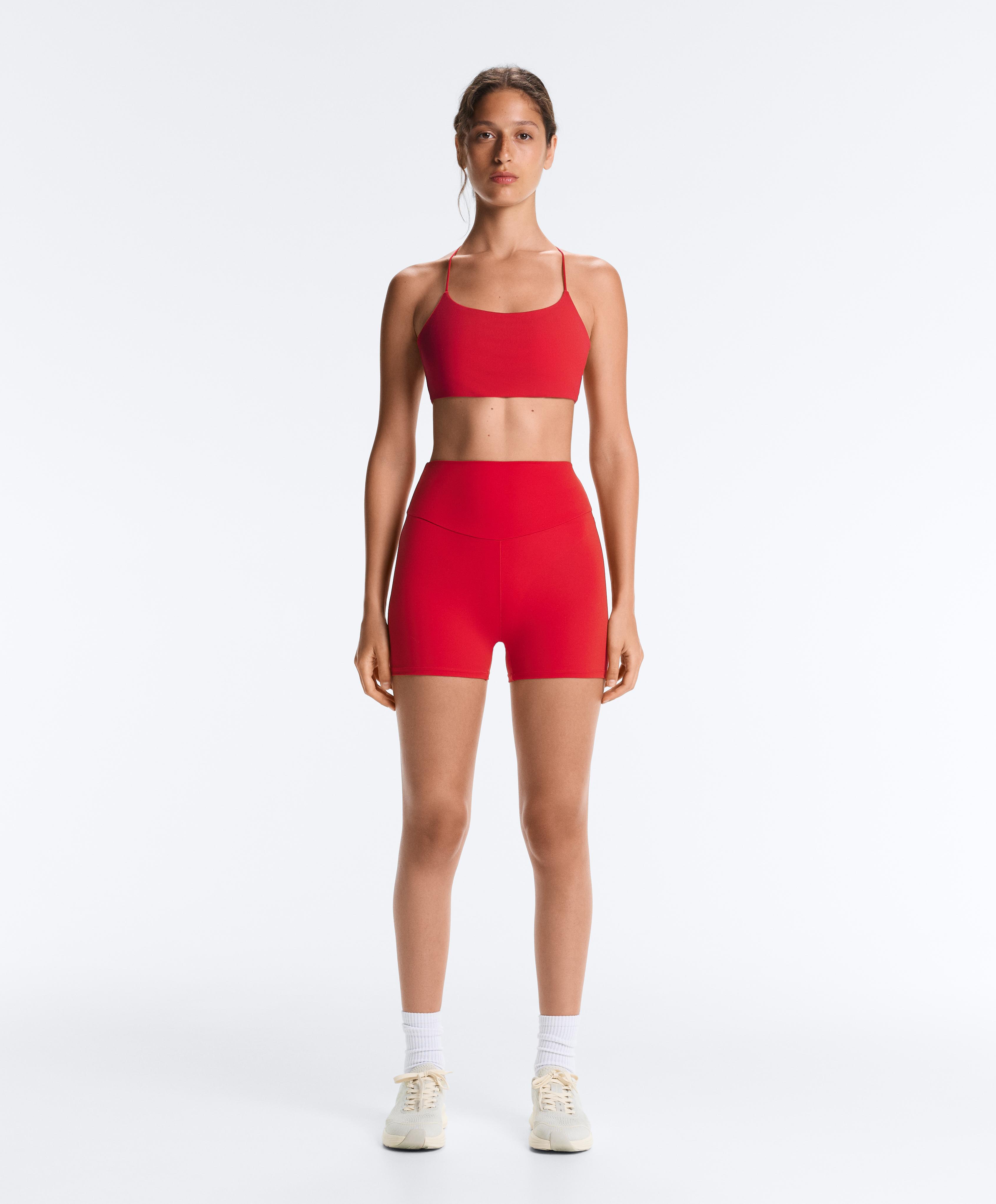 Comfortlux high-waisted 10cm hot pants — STRONG RED
