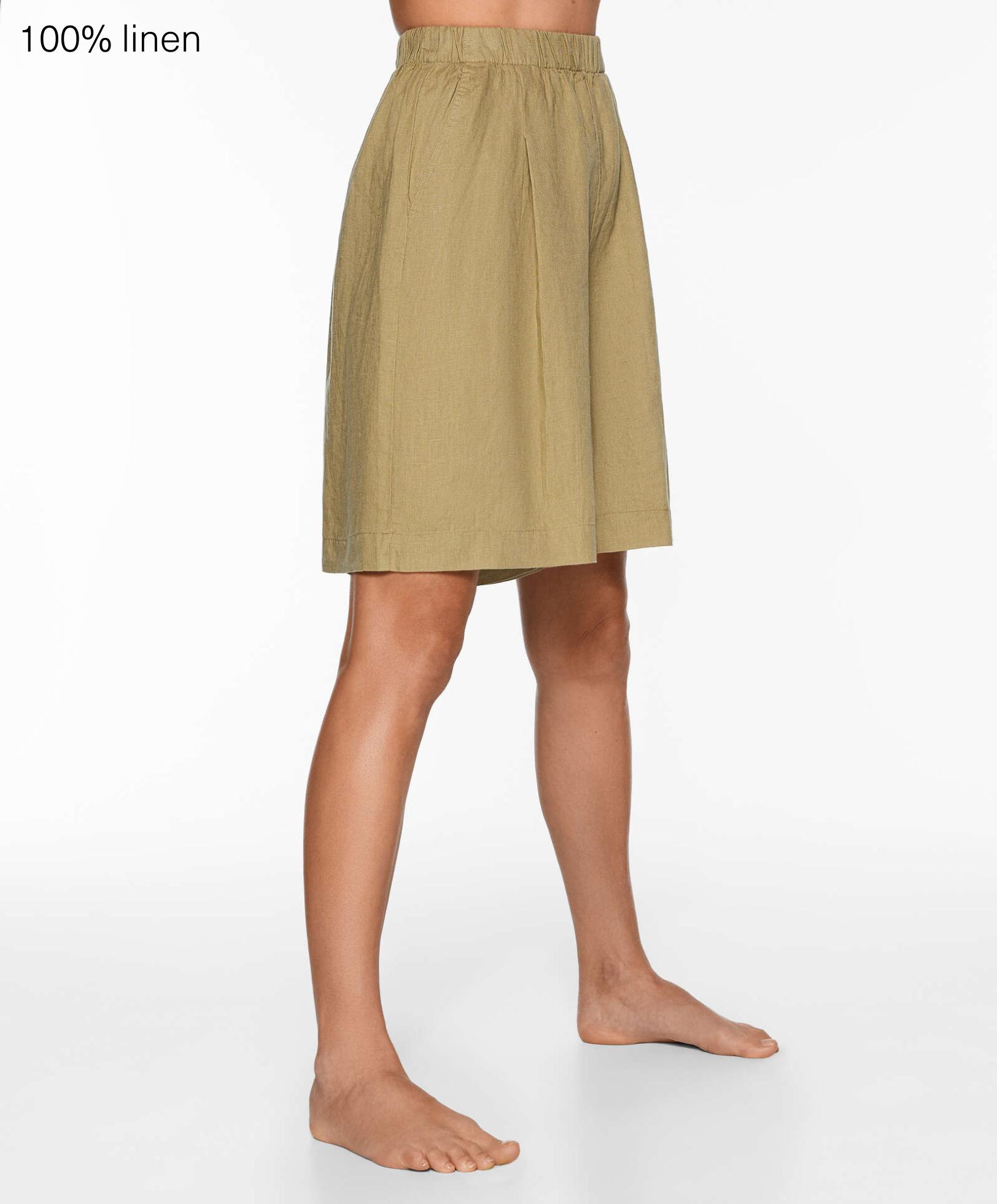 100% linen Bermuda shorts - Sale