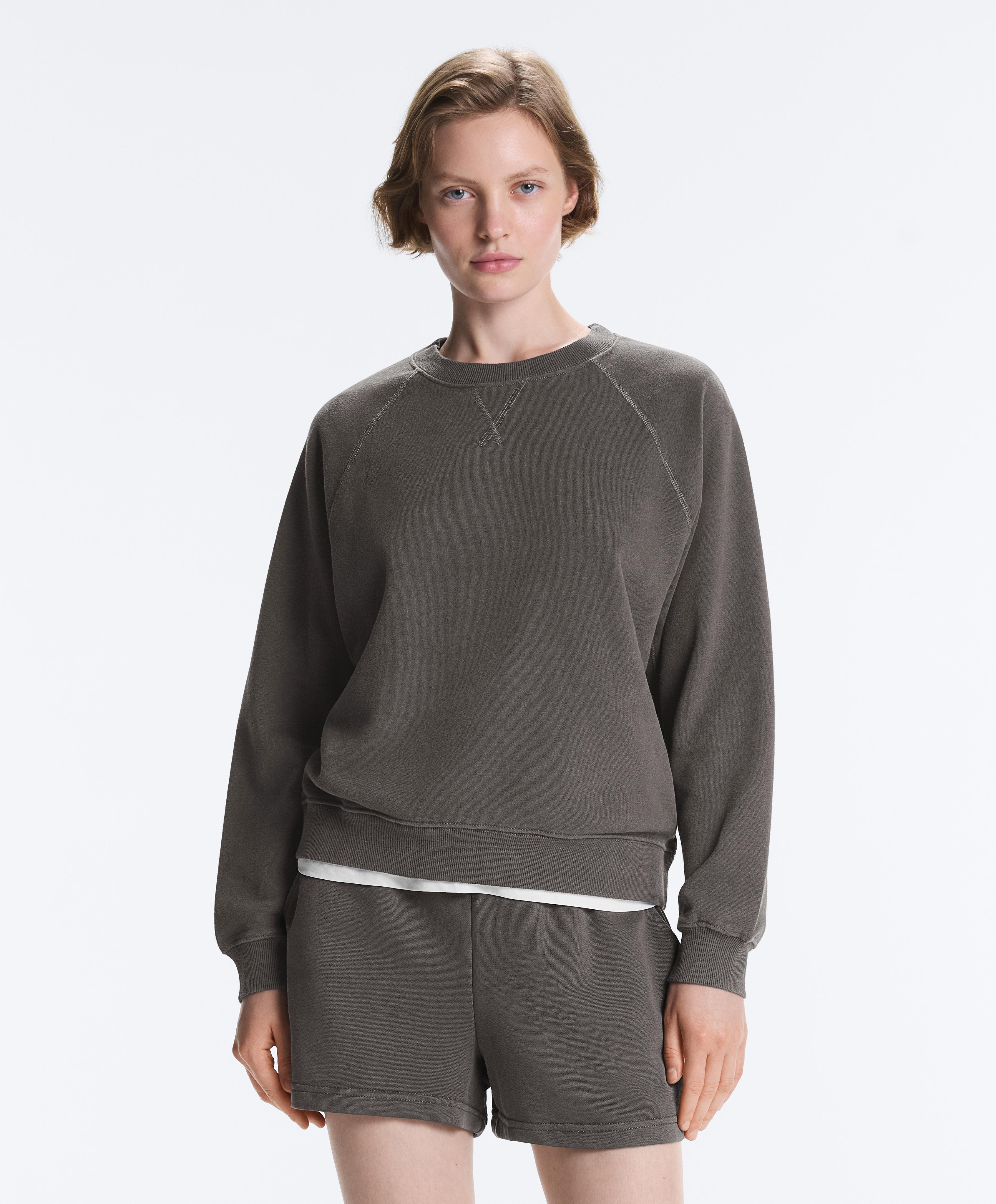 Cotton-blend crew neck sweatshirt