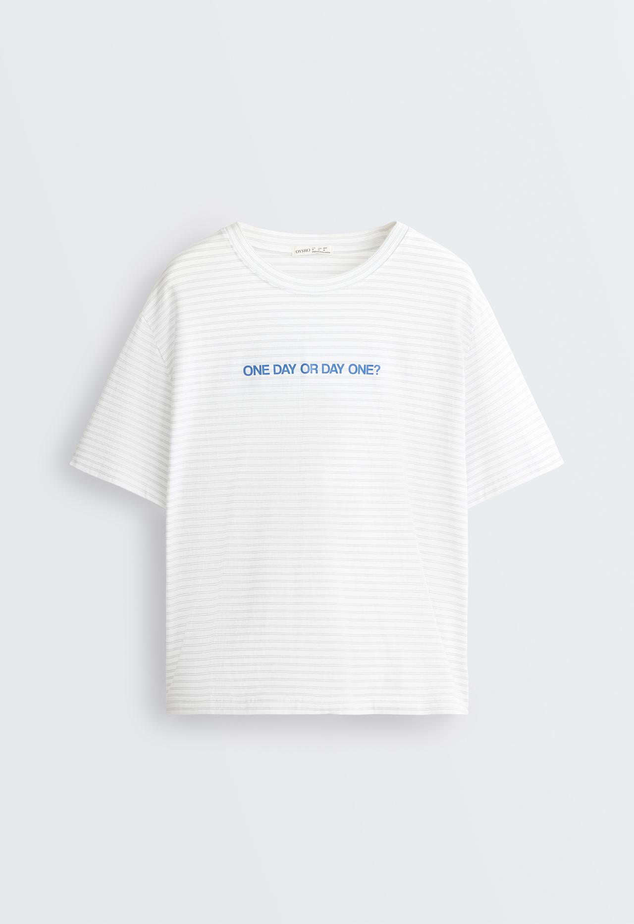 Boxy slogan T-shirt — WHITE 