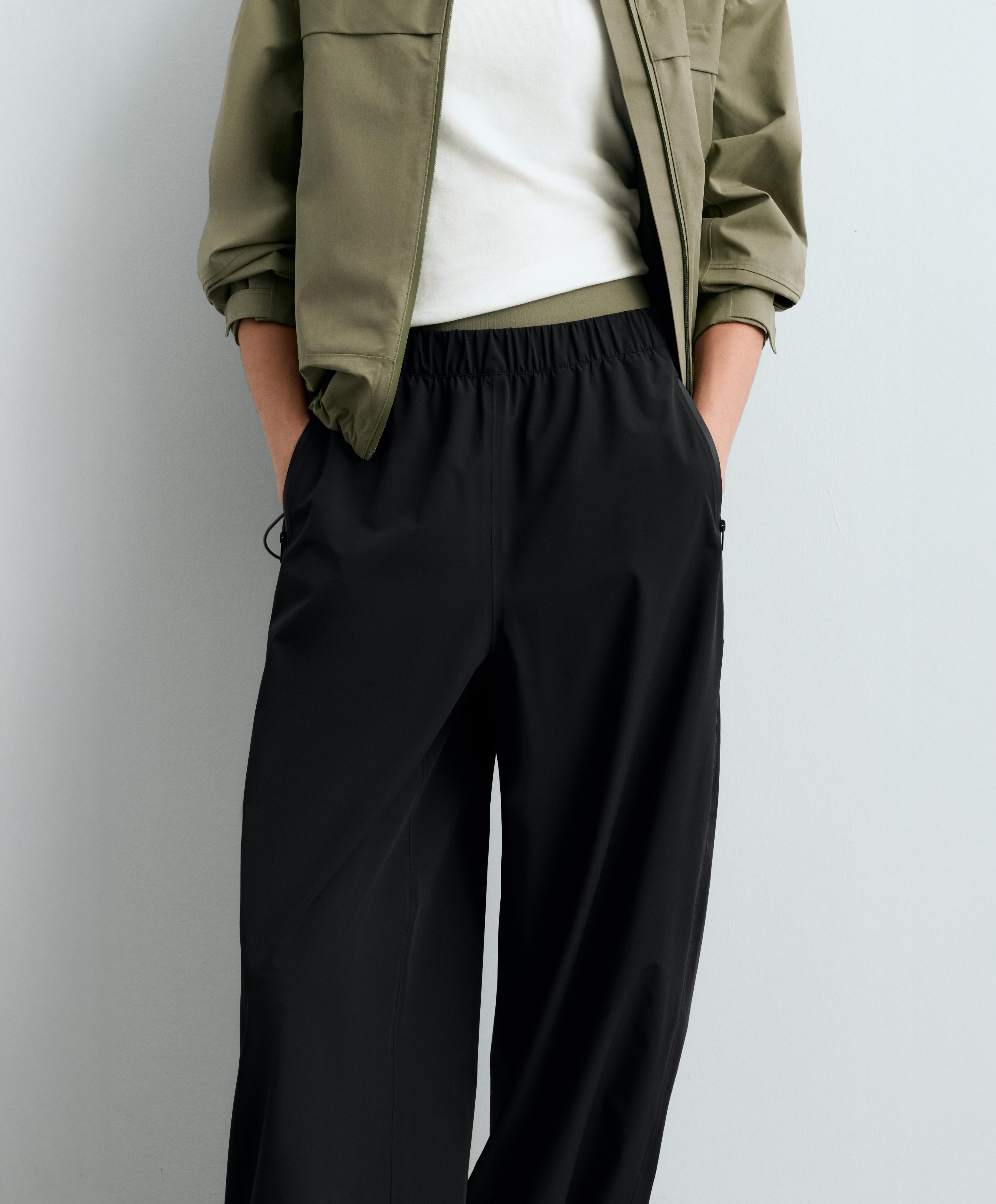 10k waterproof balloon trousers — BLACK