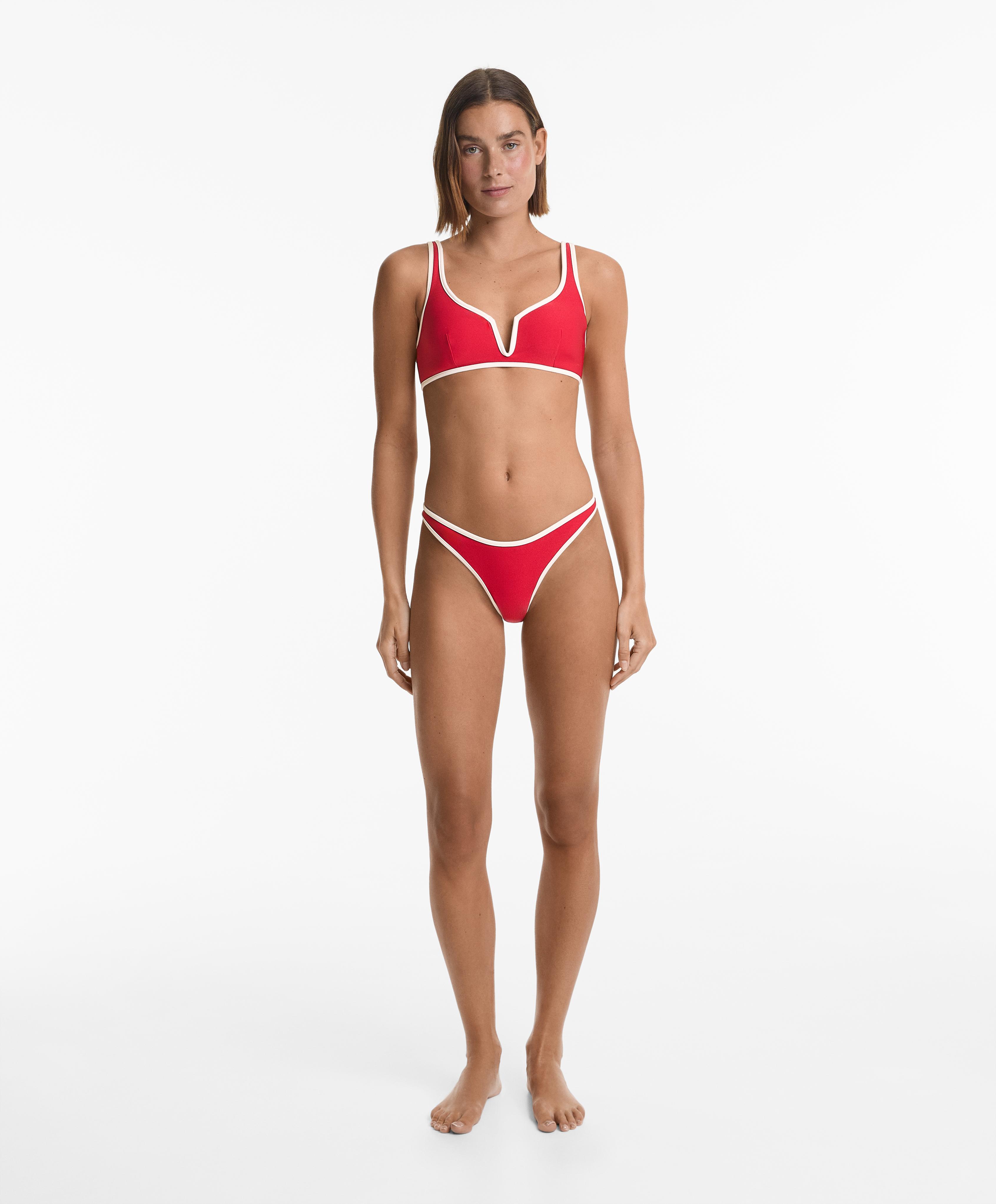 Bikini culotte taille moyenne coupe en U bordures Bikini culotte taille moyenne coupe en U bordures