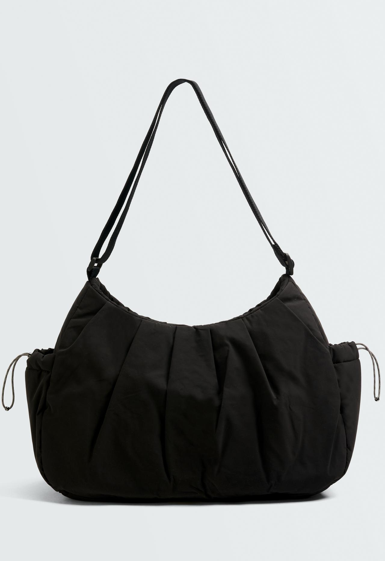 Shopper bag with side pockets — BLACK