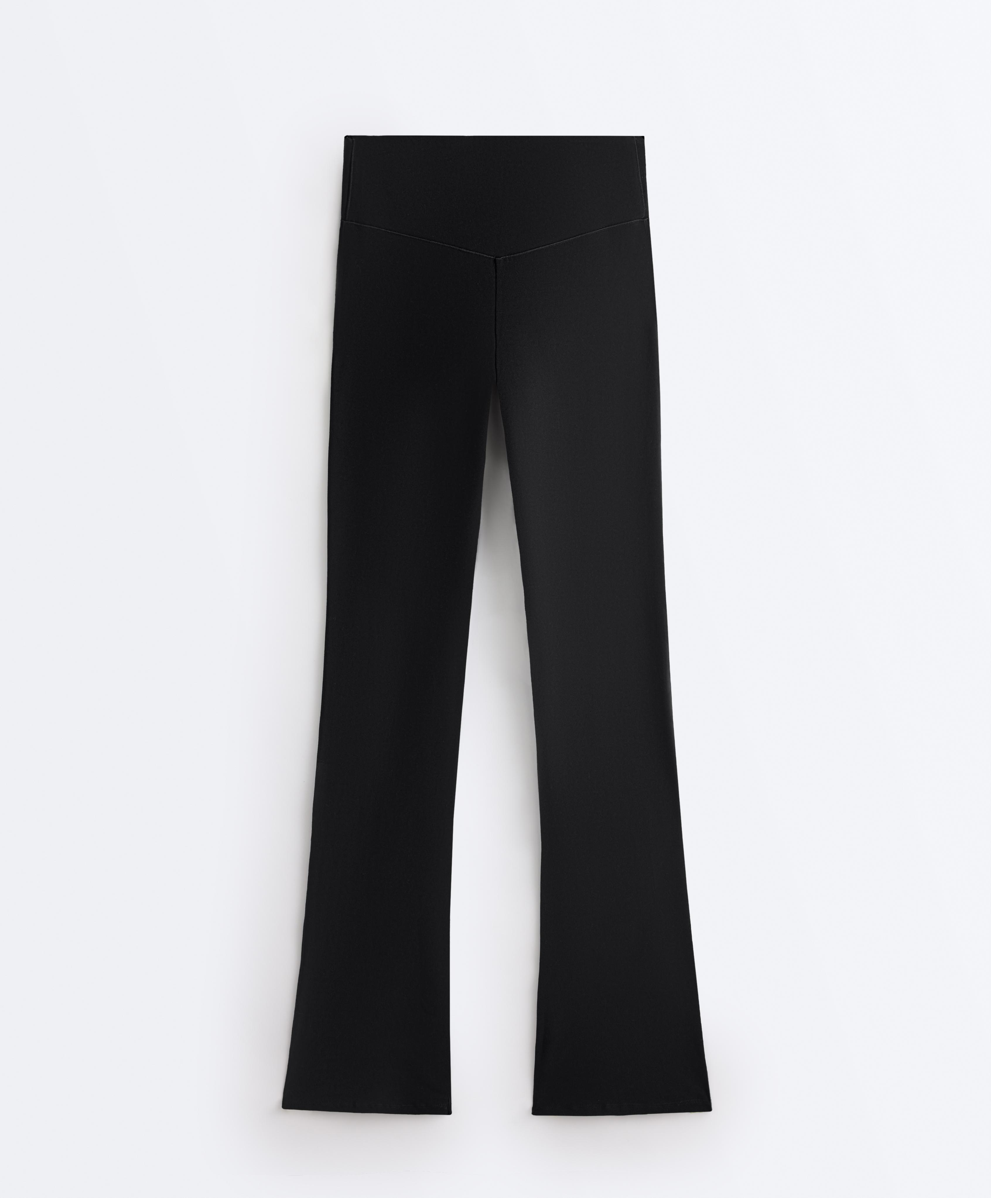 Evermove high rise flare trousers — BLACK