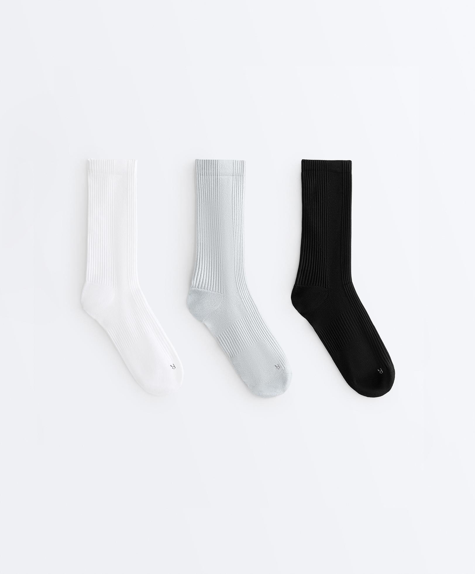 3 pairs of Classic polyamide blend sports socks — MID-GREY MELANGE