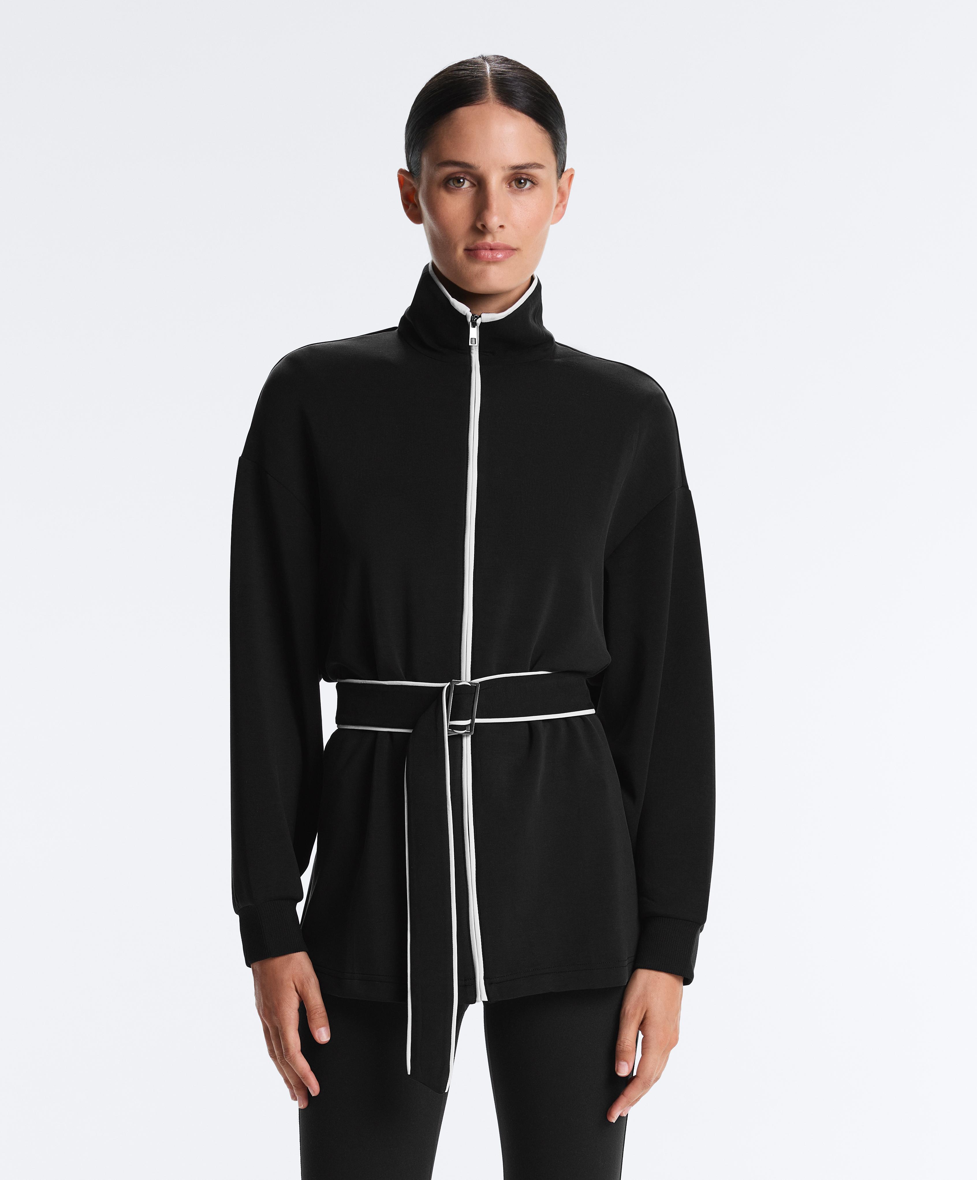 Long piping jacket with soft-touch modal Long piping jacket with soft-touch modal