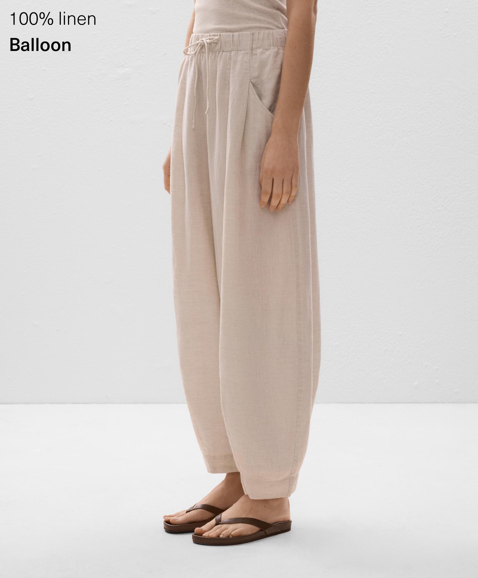 100% linen balloon trousers