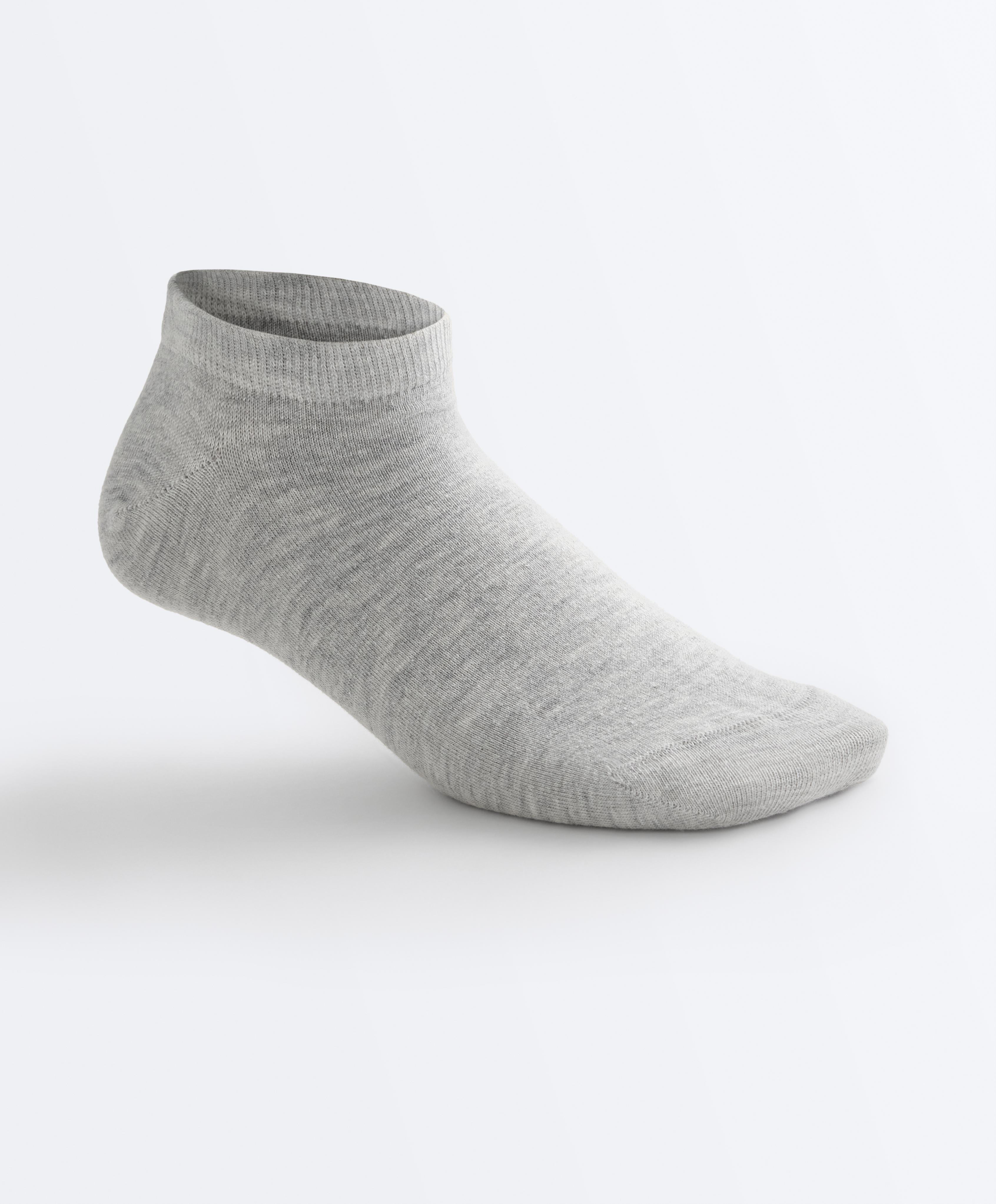 5 pairs of cotton sneaker socks — PALE GREY MELANGE