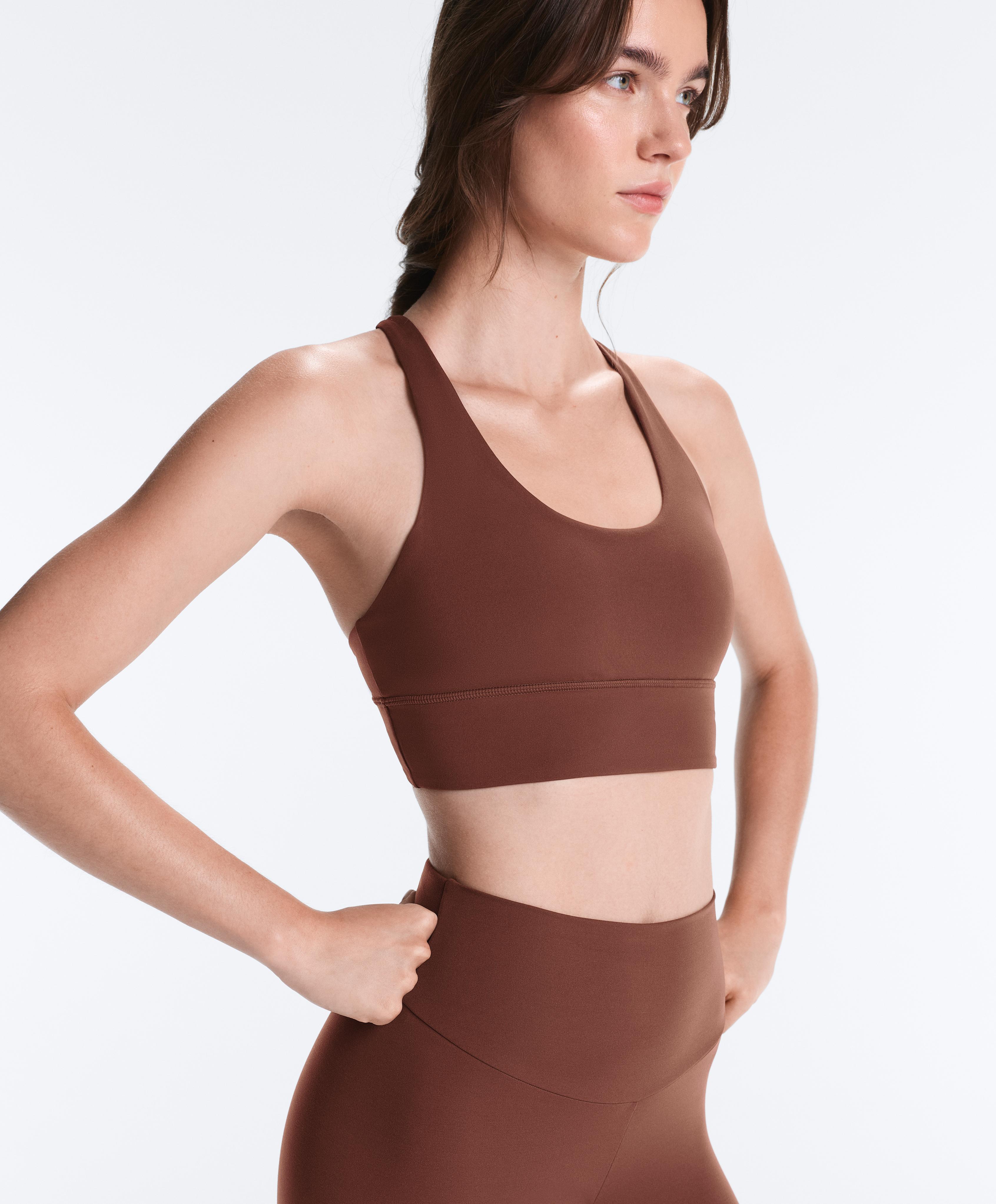 Medium-support Comfortlux sports bra with cups — TERRACOTTA