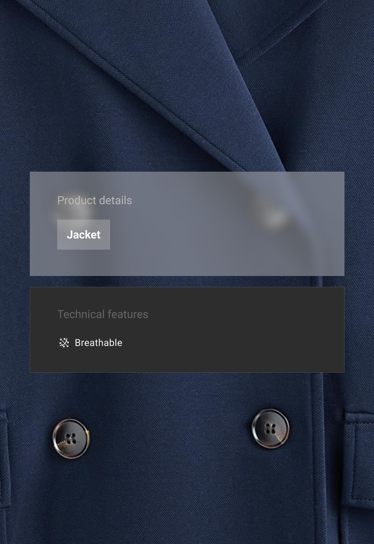 6-button long piqué cotton jacket — NAVY BLUE