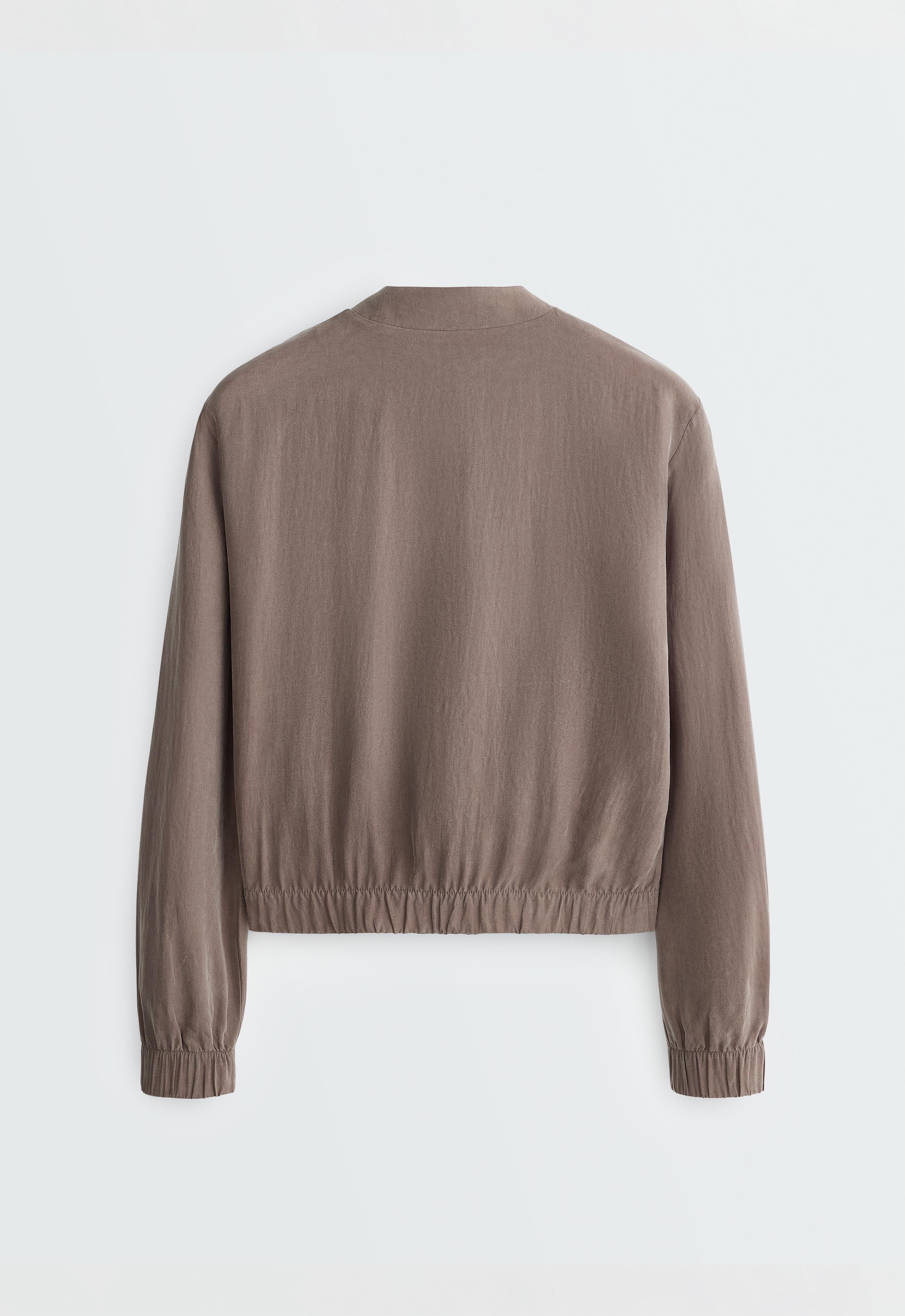 100% lyocell bomber jacket — DARK MINK