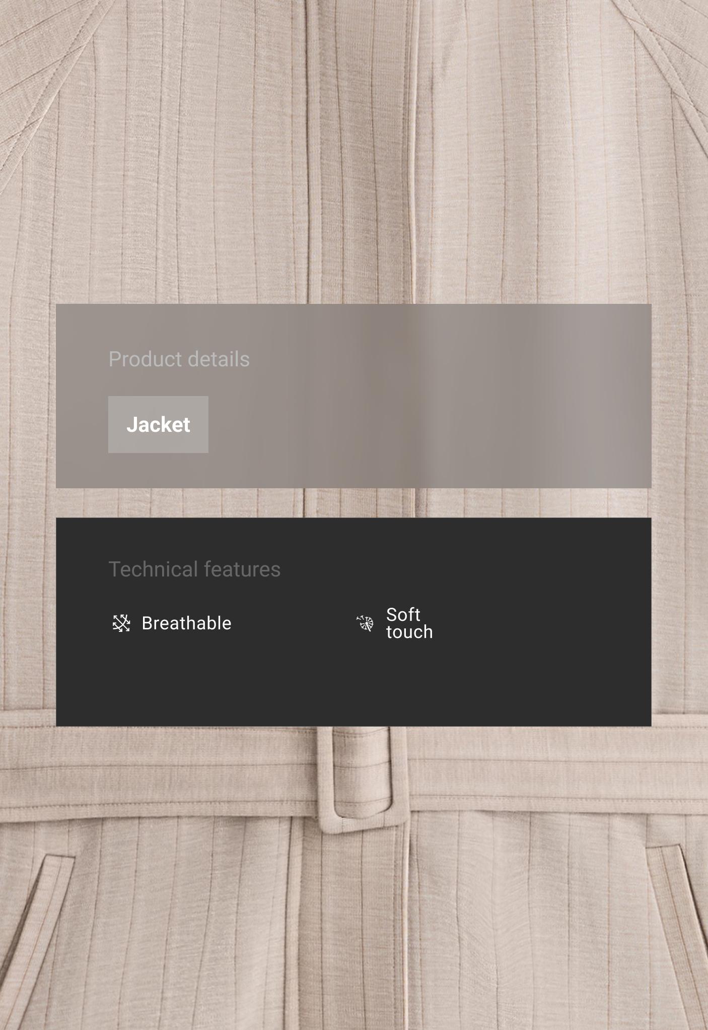 Striped soft-touch belted jacket Striped soft-touch belted jacket