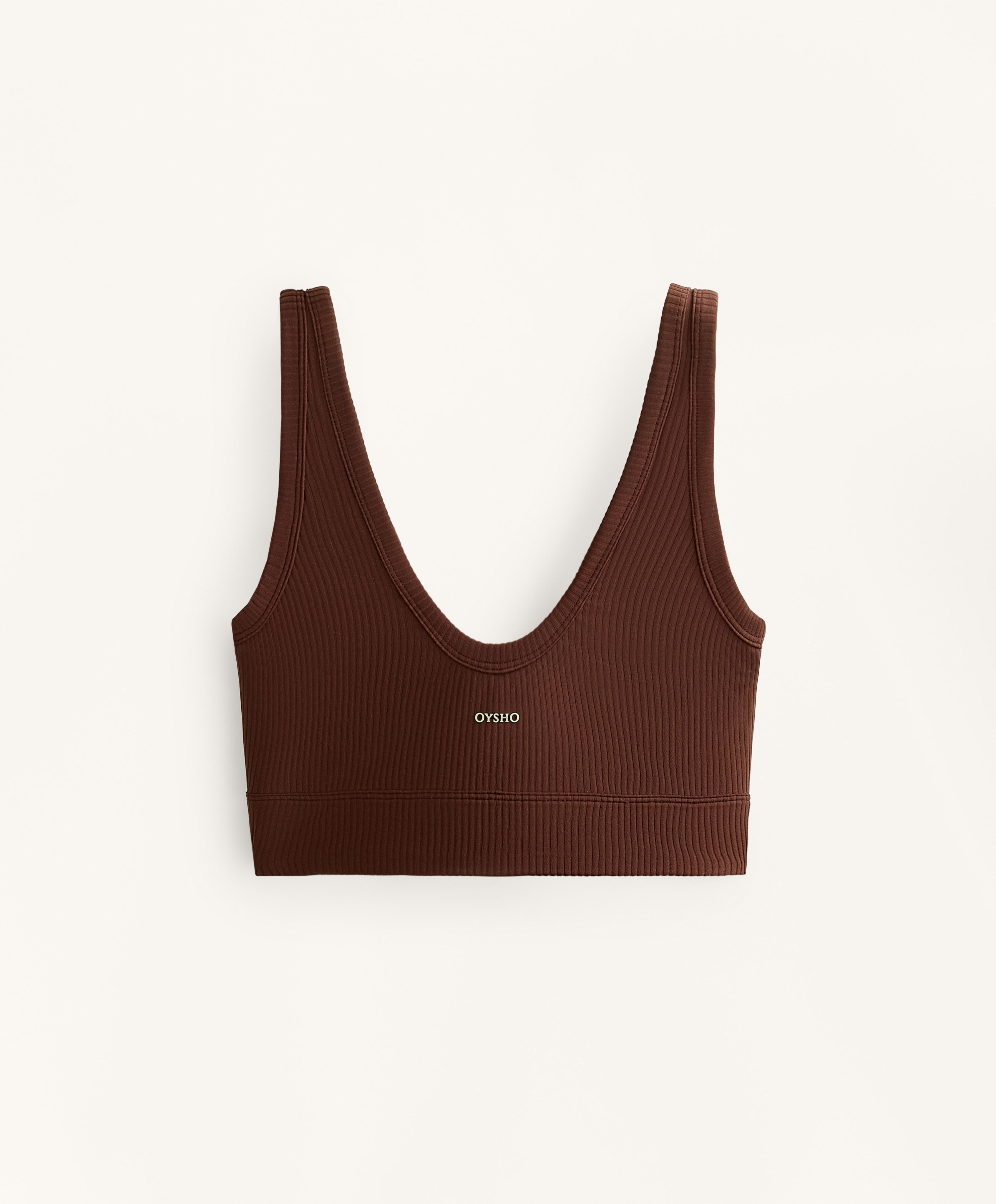 Rib Comfortlux open back Henley tank top