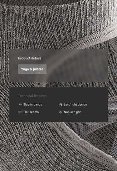2 pairs of crossover strap cotton blend yoga and Pilates sneaker socks — PALE GREY MELANGE 3