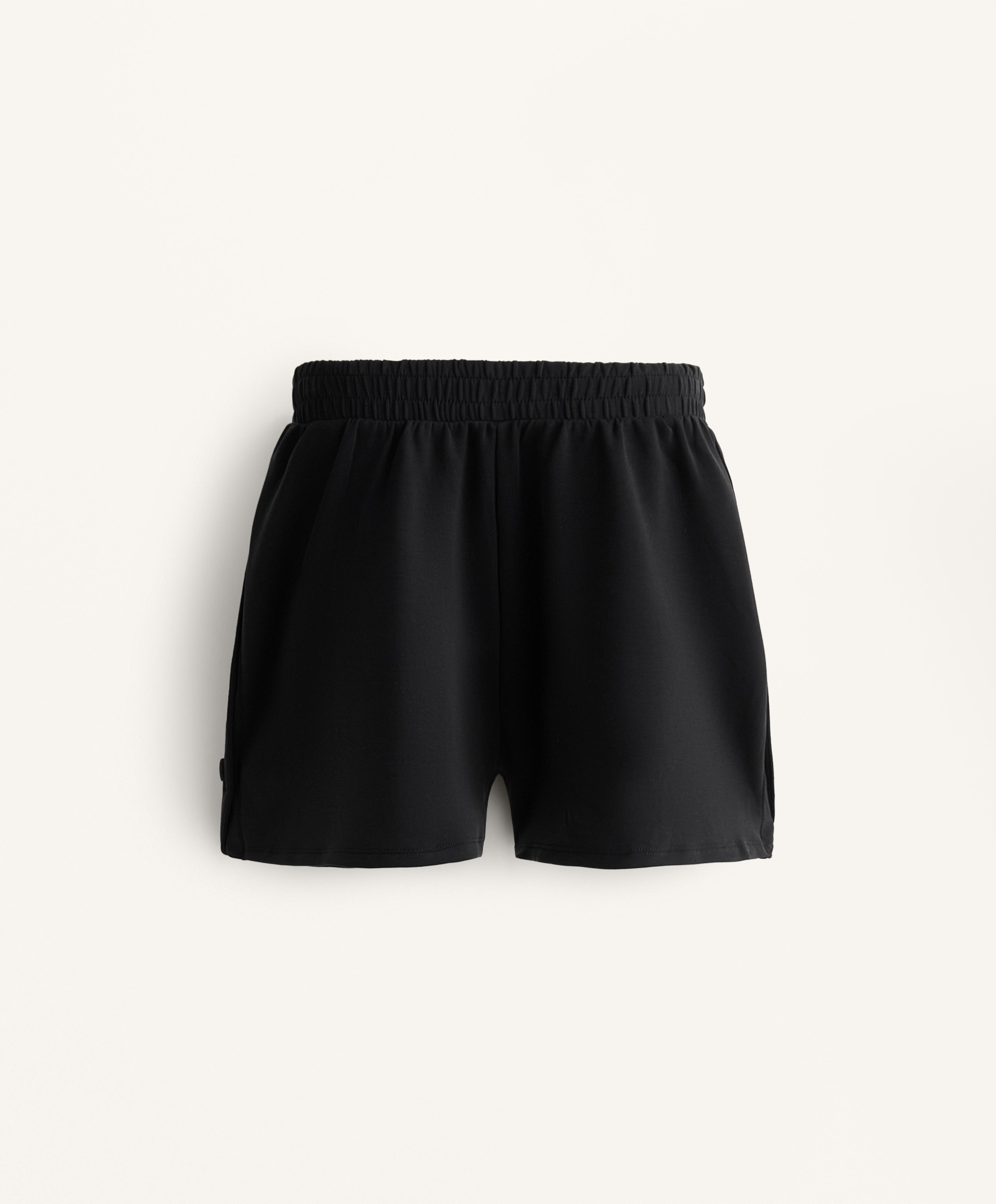 Shorts with soft-touch modal and side buttons