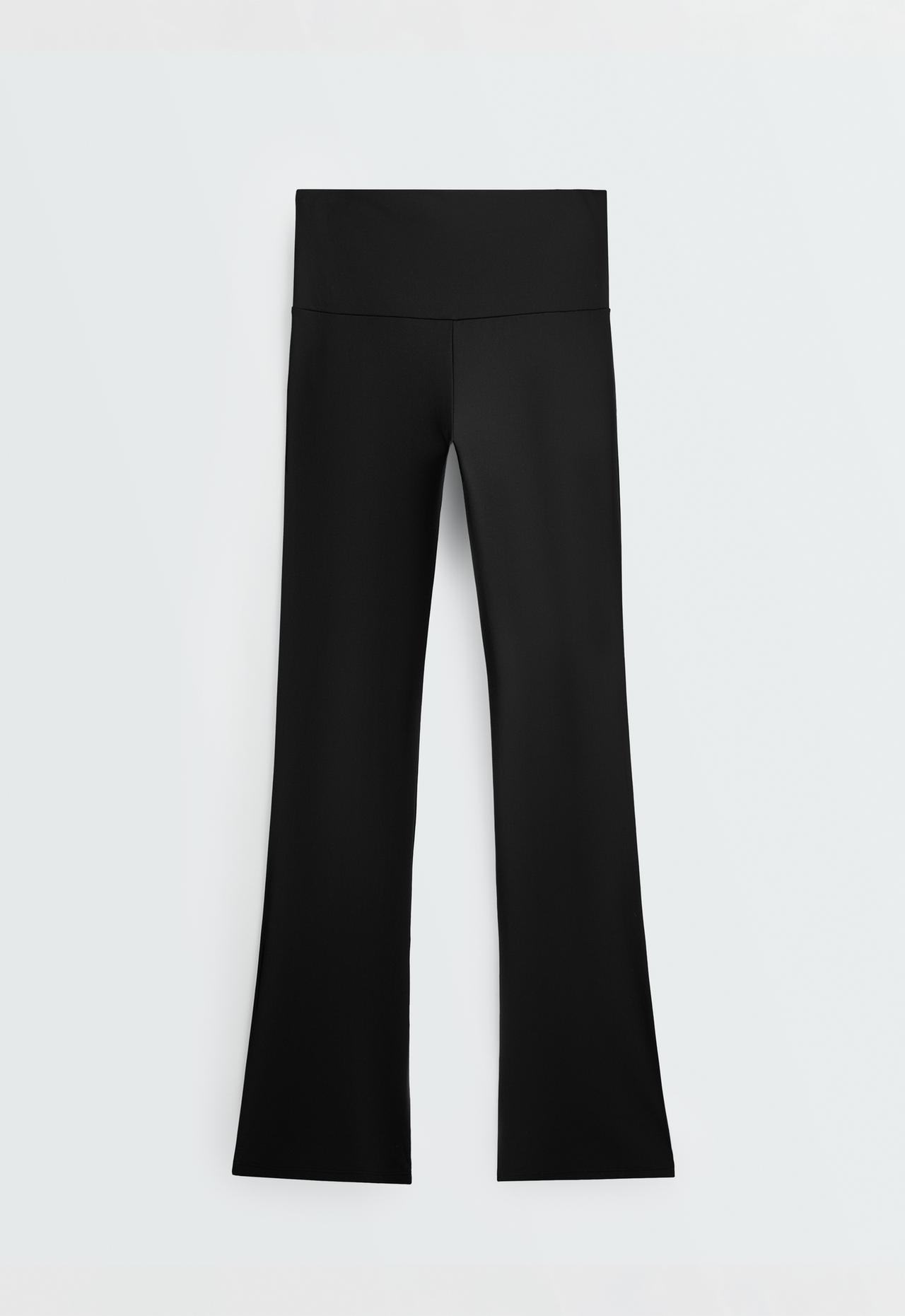 Super high rise Comfortlux flare trousers — BLACK