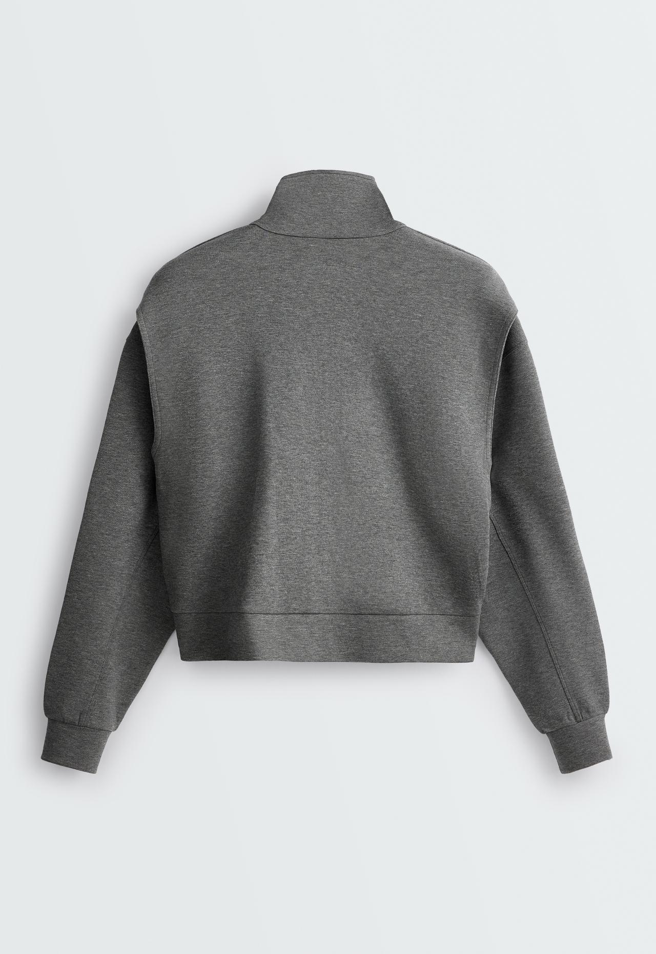 Bomber jacket with pockets in piqué cotton — GREY