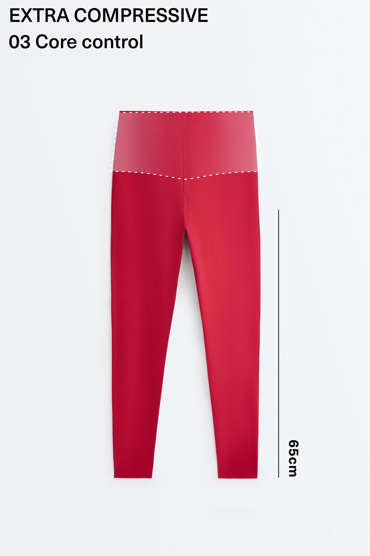 High-waisted Extra Compressive core control ankle-length leggings — RED