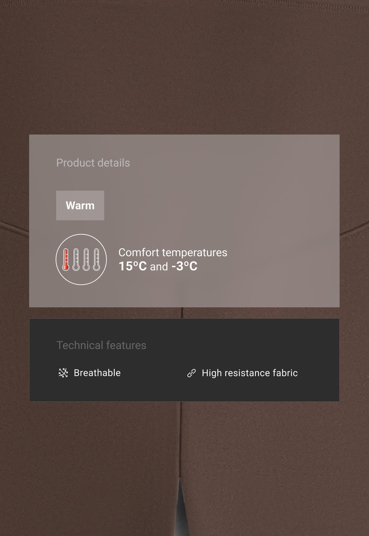 65cm Warm maternity leggings with zips — DARK REDDISH‑BROWN