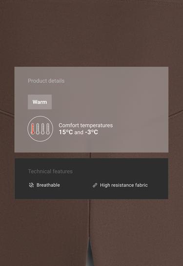 65cm Warm maternity leggings with zips — DARK REDDISH‑BROWN 2