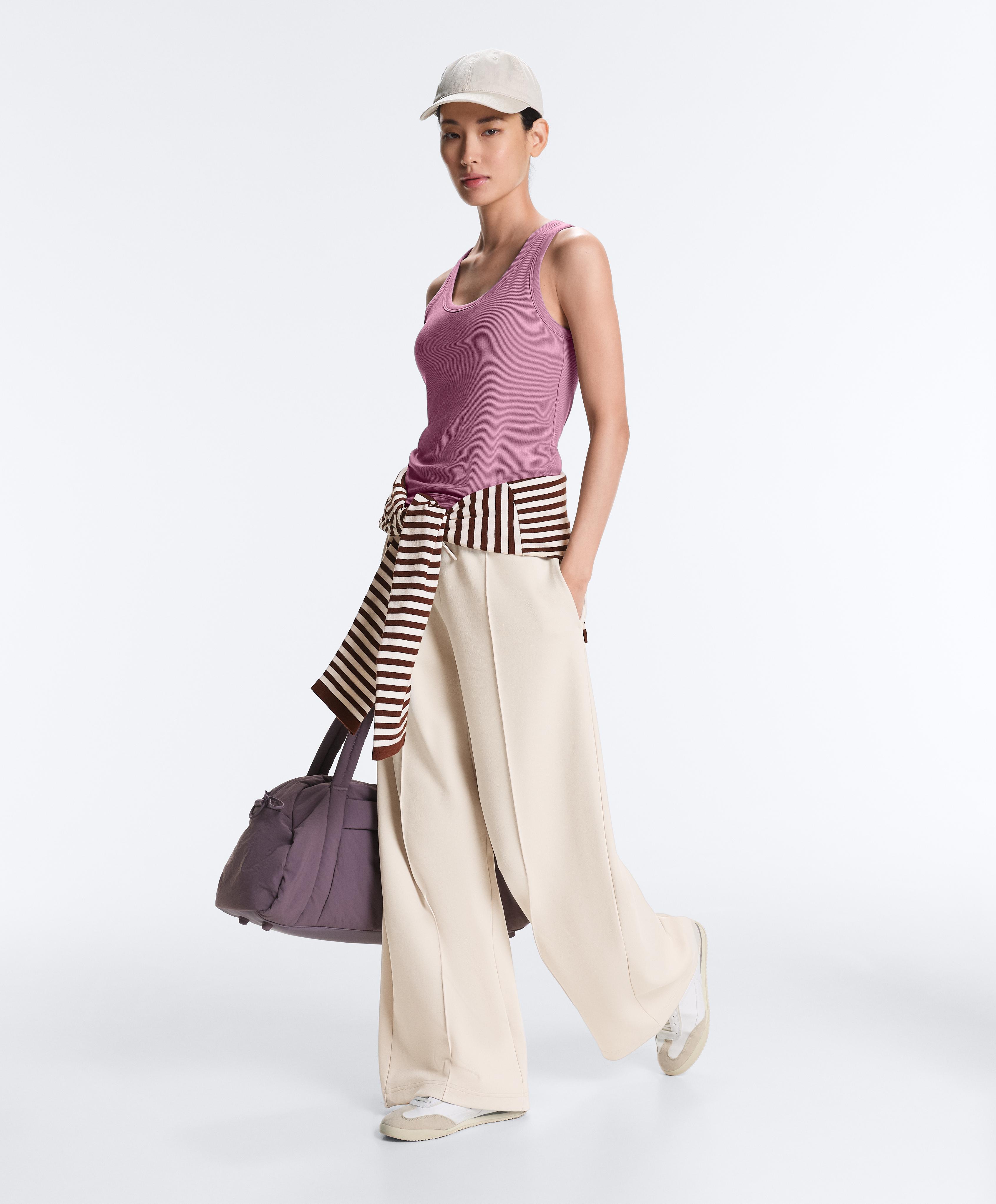 Rib modal blend tank top — MAUVE PINK