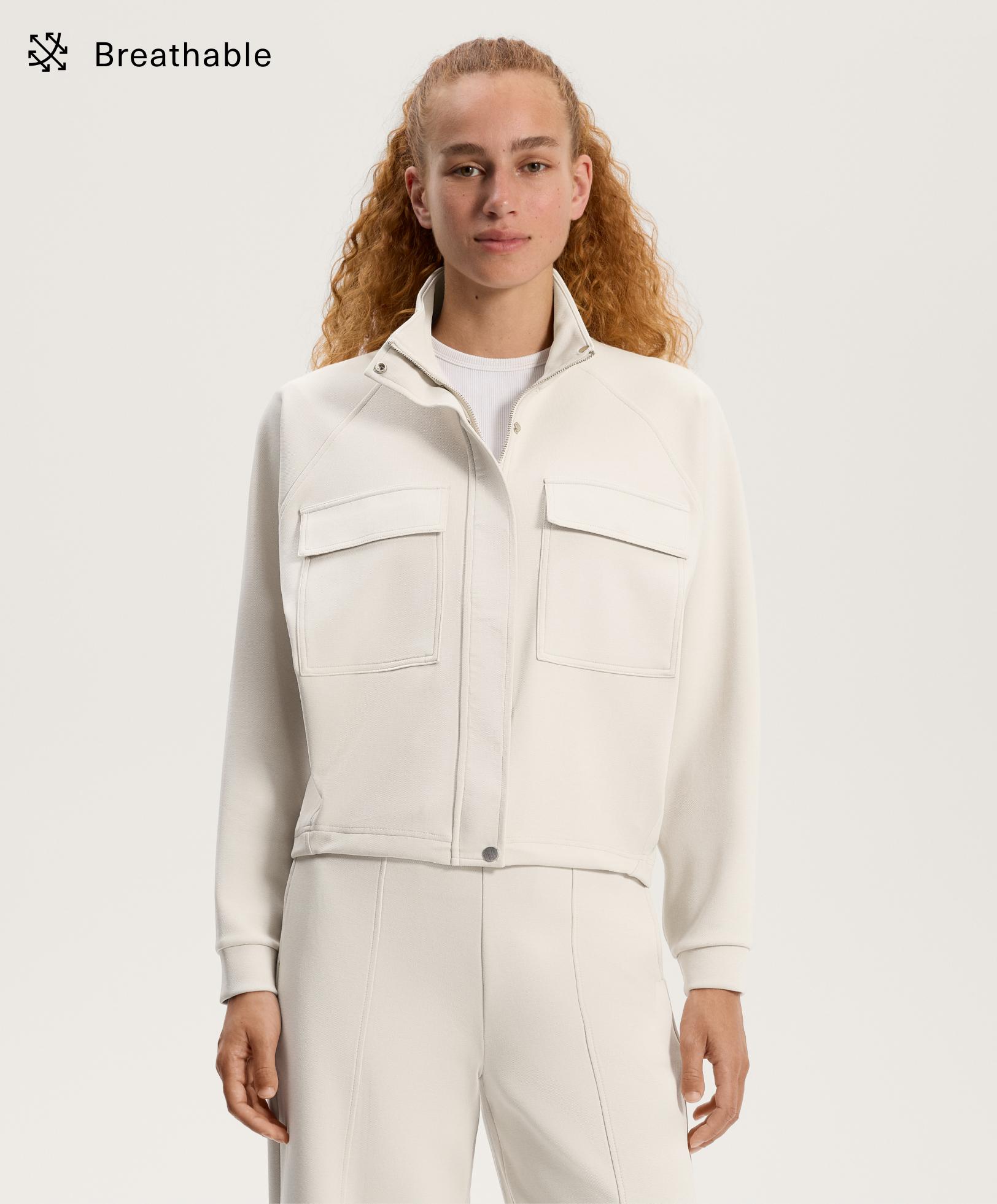 Piqué pockets jacket with cotton