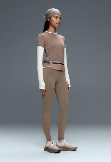 Ankle-length High rise Rapid Dry leggings with pockets — DARK MINK 1