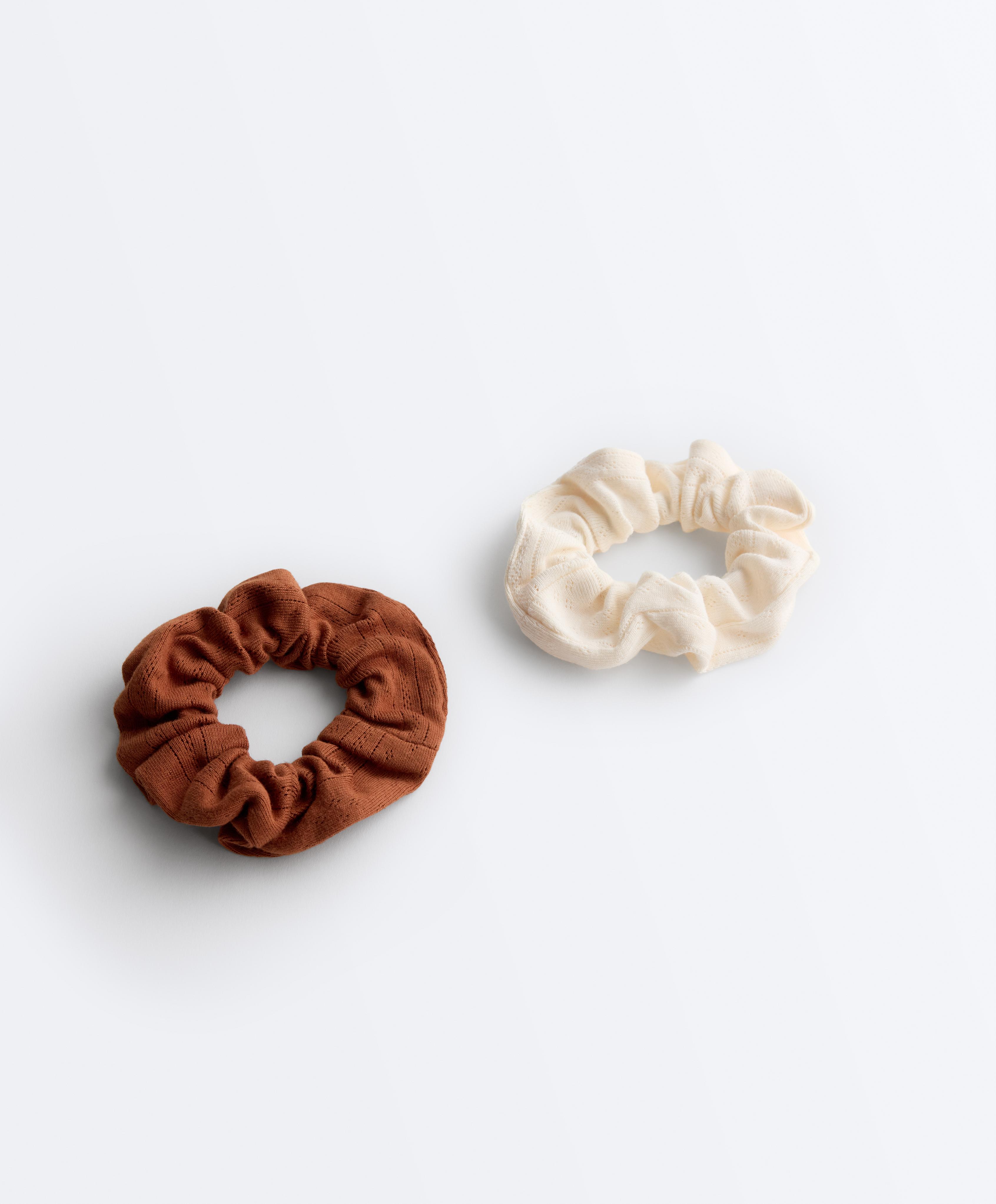 2 pack 100% cotton scrunchies — BURNT ORANGE