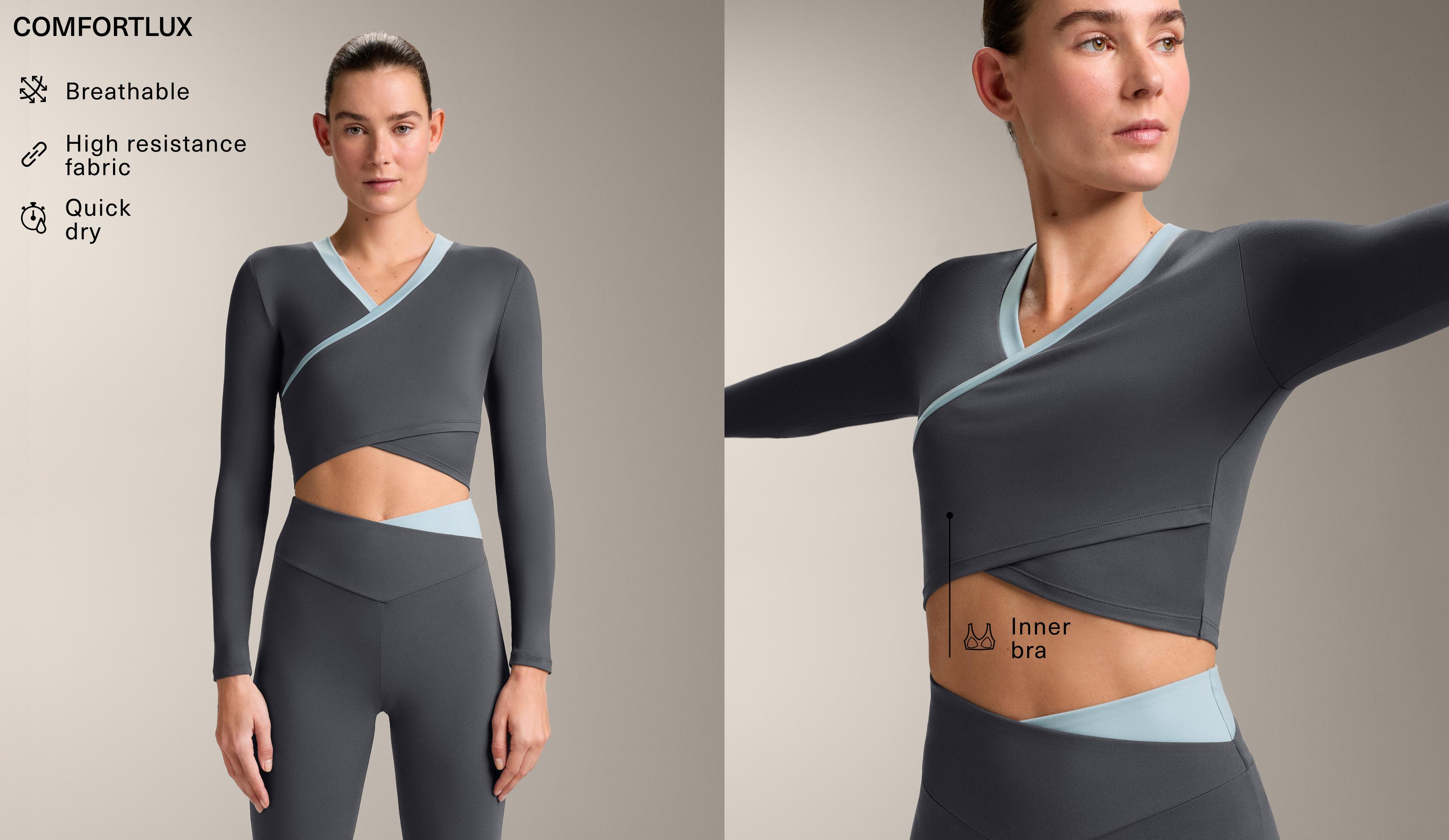 Tank top Comfortlux με αντίθεση μακρύ μανίκι