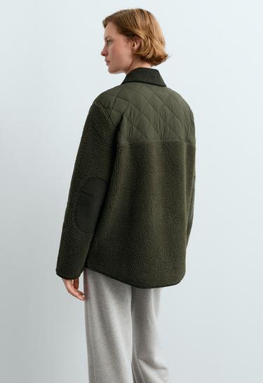 Combined faux-shearling jacket — KHAKI 5