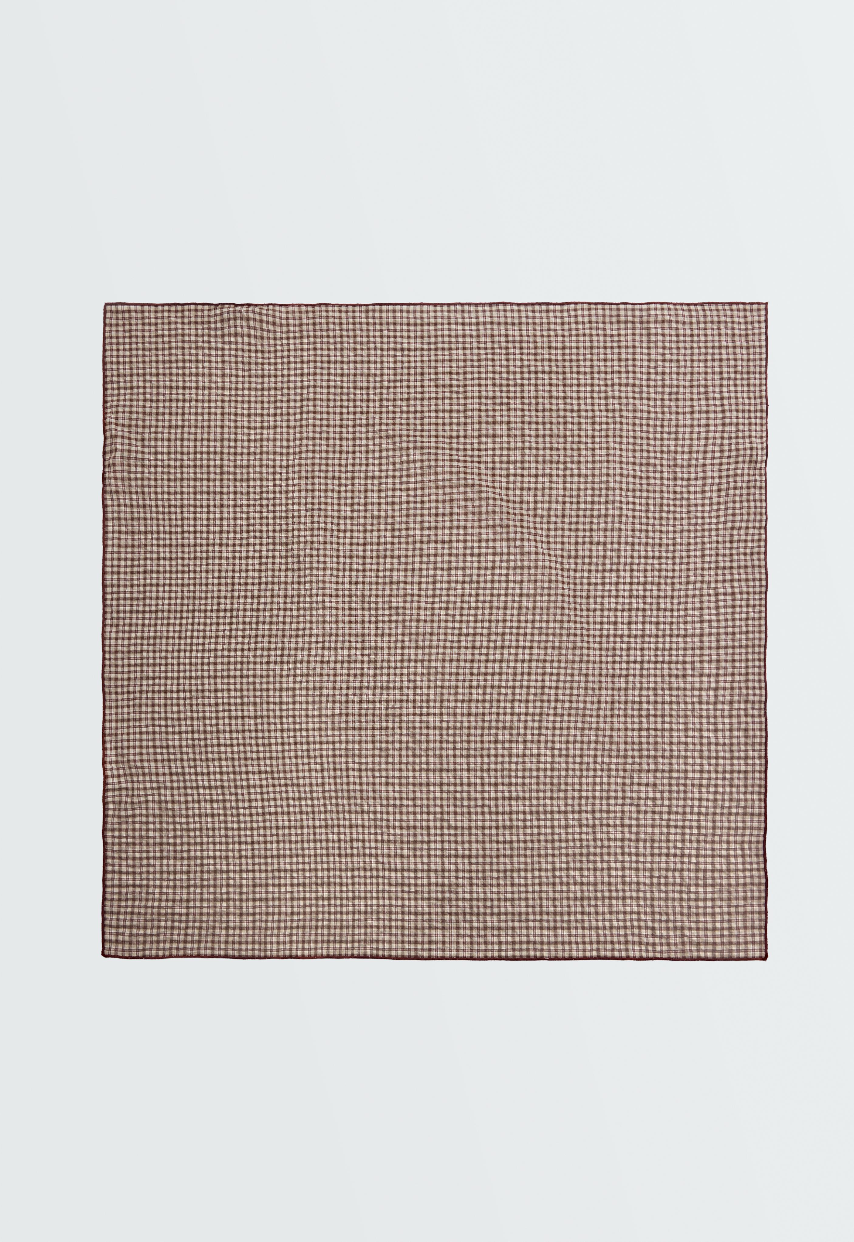 94% cotton check scarf — TAN