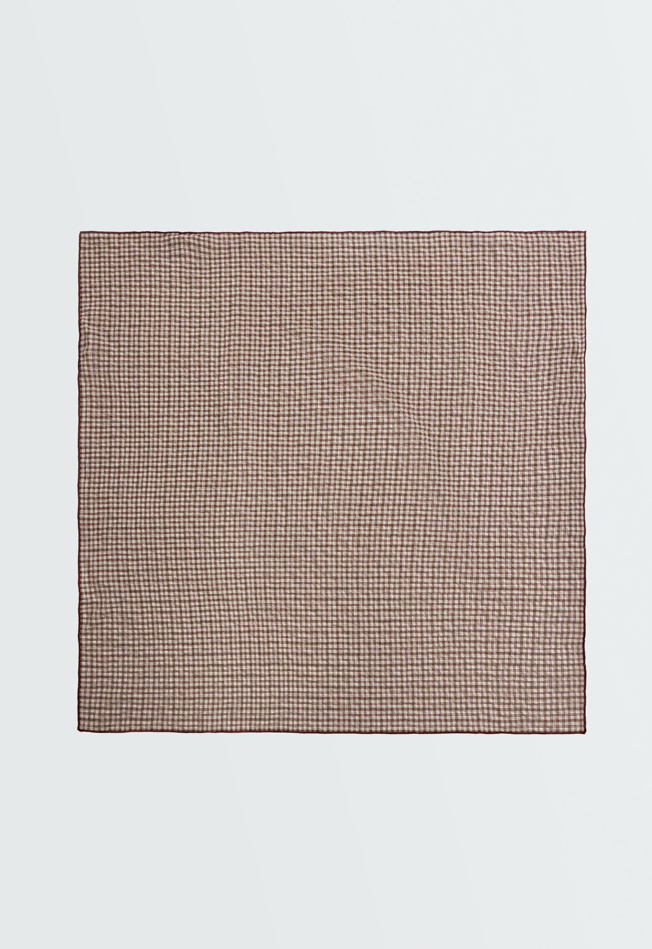 94% cotton check scarf — TAN