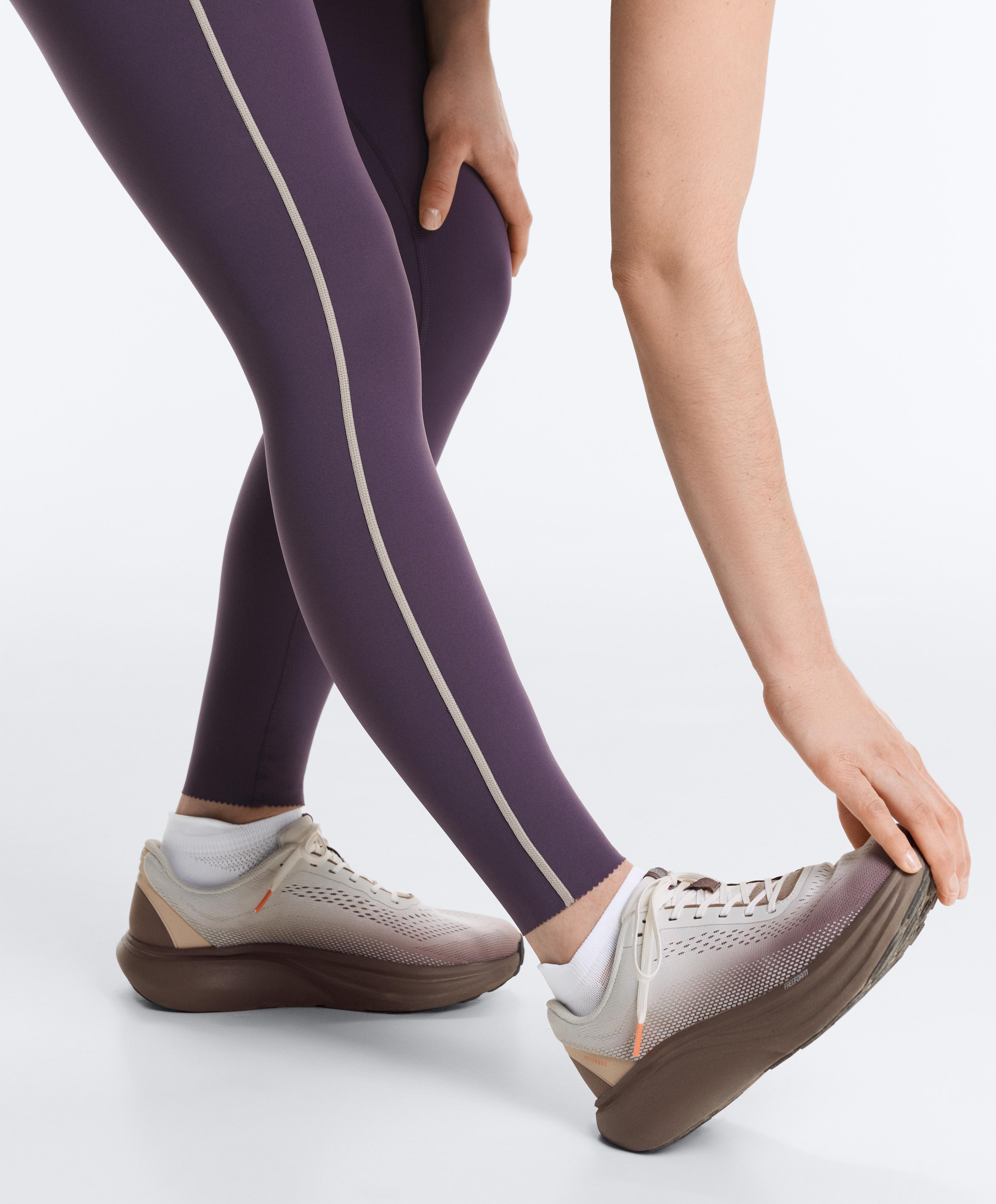 Compressive high rise 65cm ankle-length leggings — WASHED PURPLE