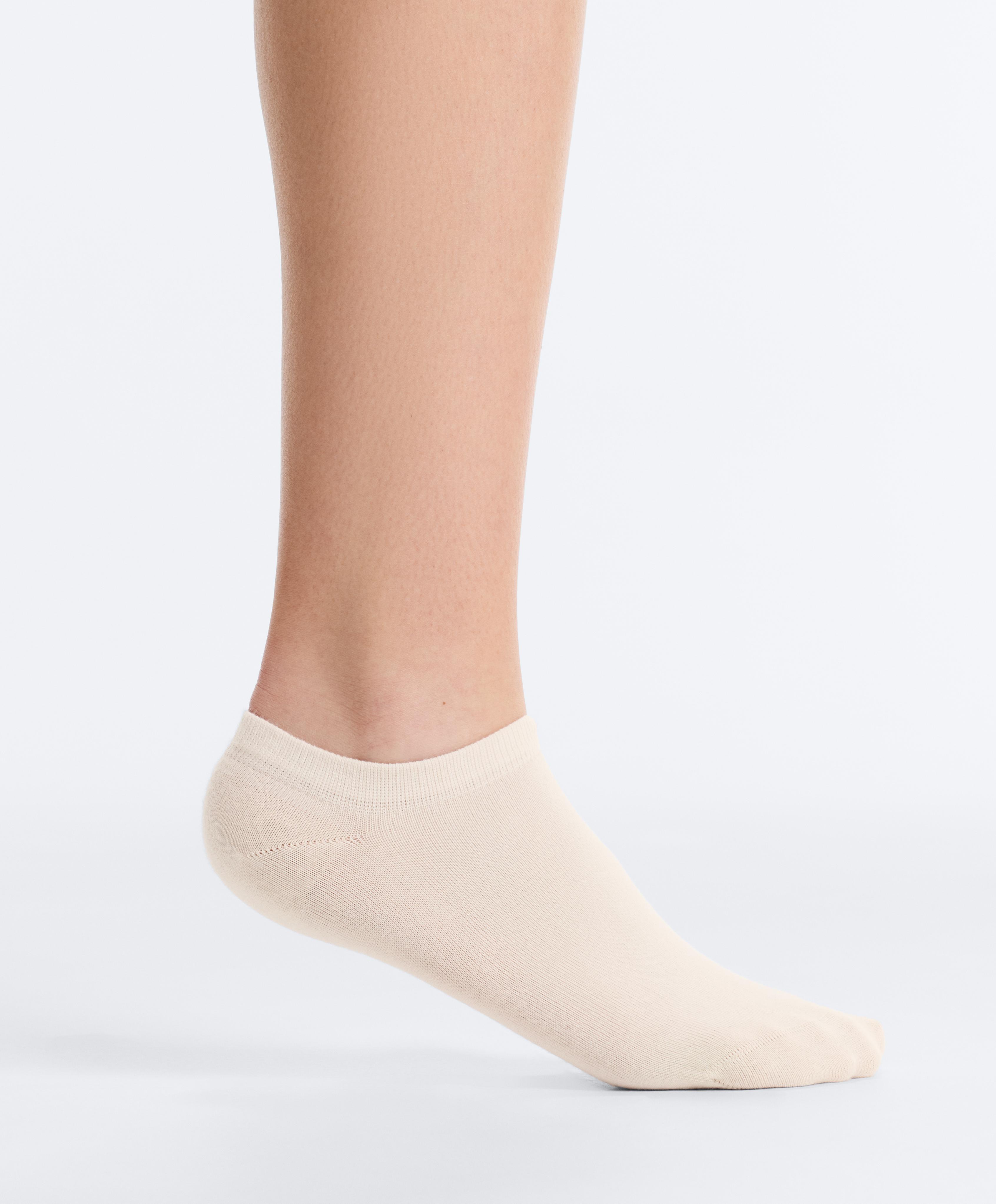 5 pairs of cotton blend sneaker socks — WASHED ROSE