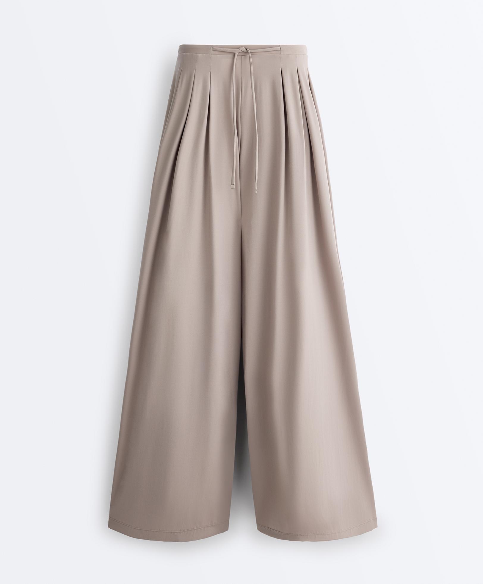 Light Touch wide leg trousers — PALE TAUPE