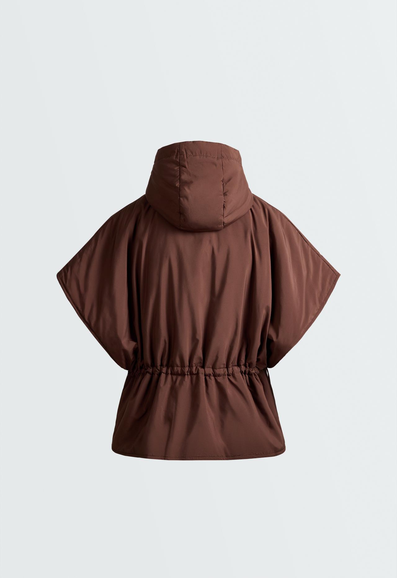 Cape-style padded gilet — CHOCOLATE