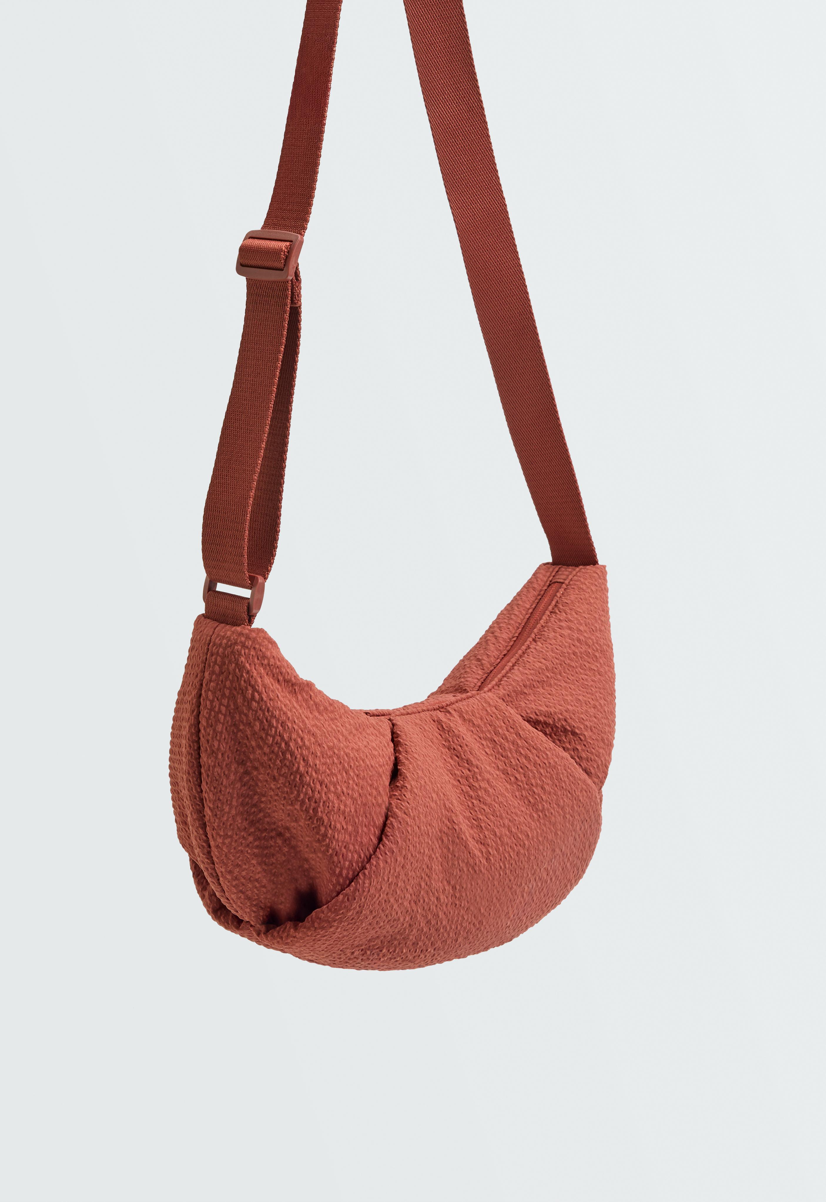 Textured quilted crossbody bag — TERRACOTTA
