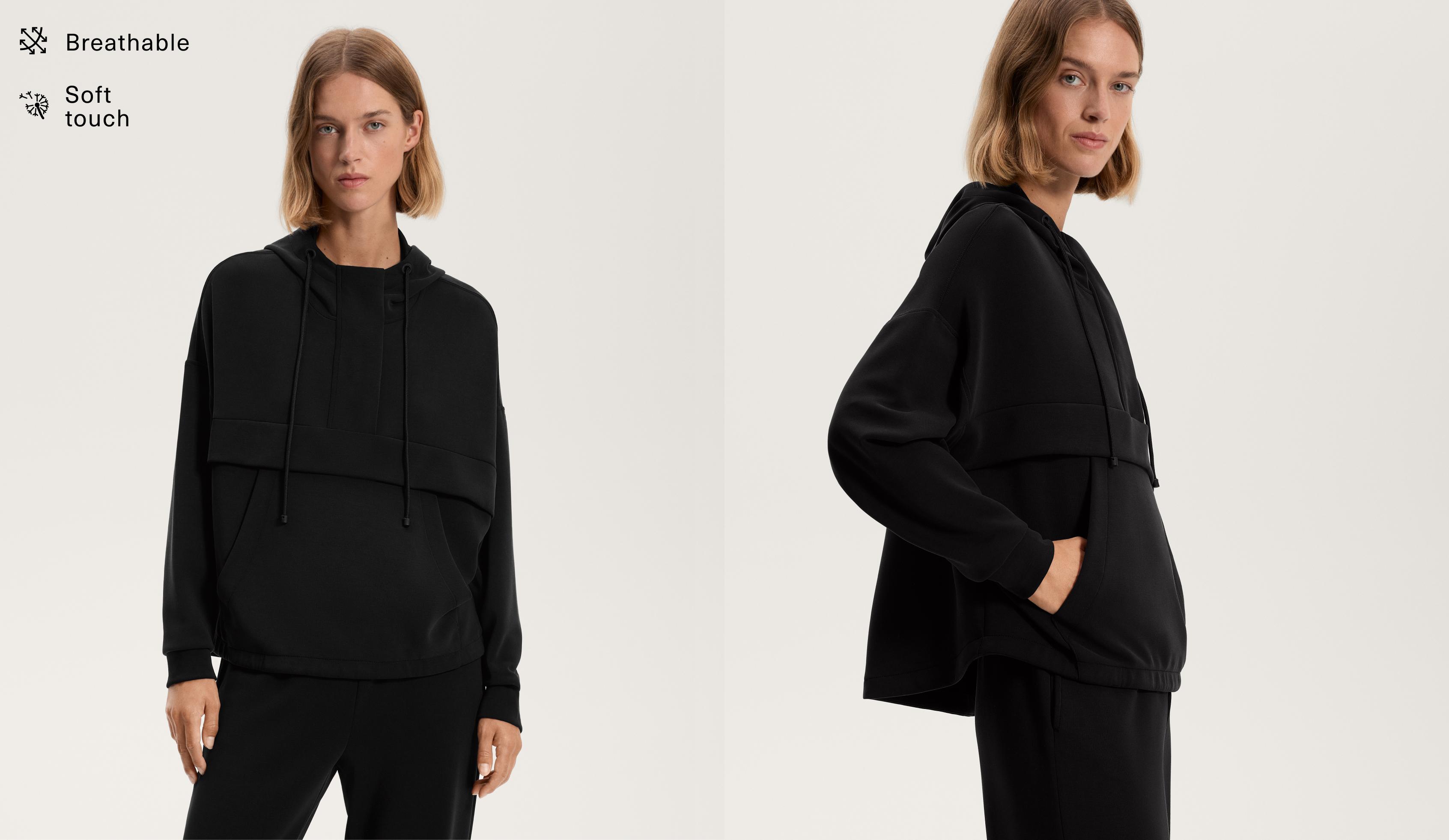 Sweater met modal en rits, voelt zacht aan