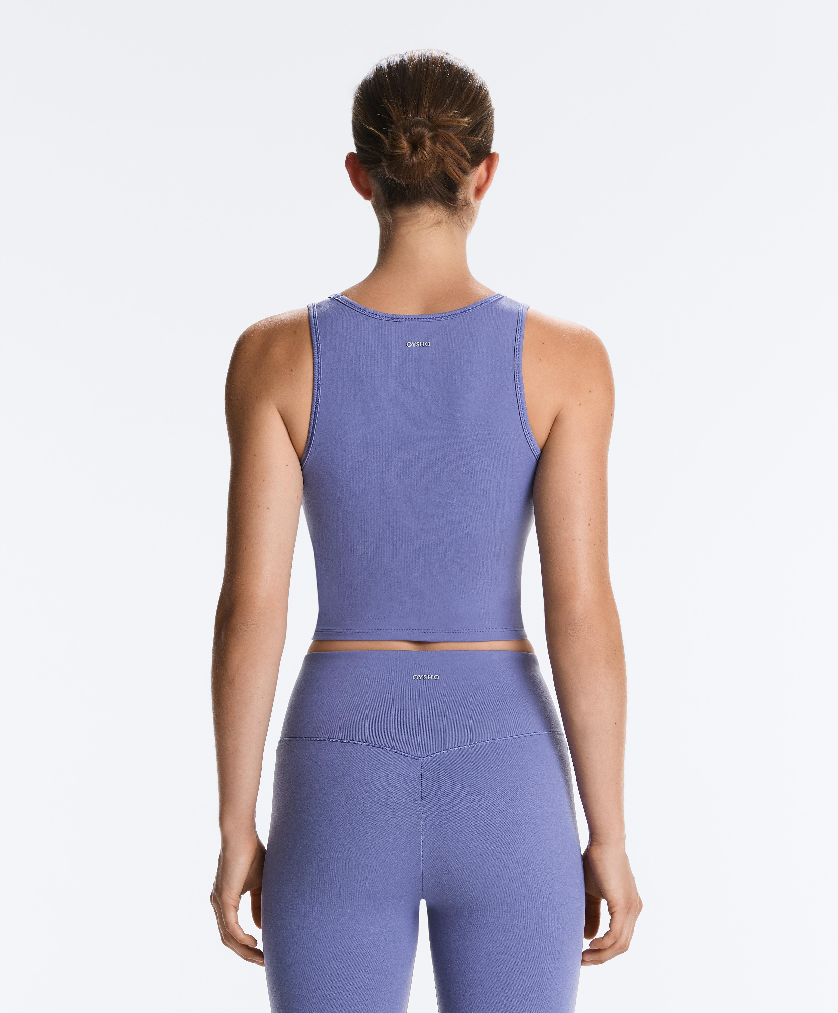 Evermove square-neck tank top — BLUEBERRY