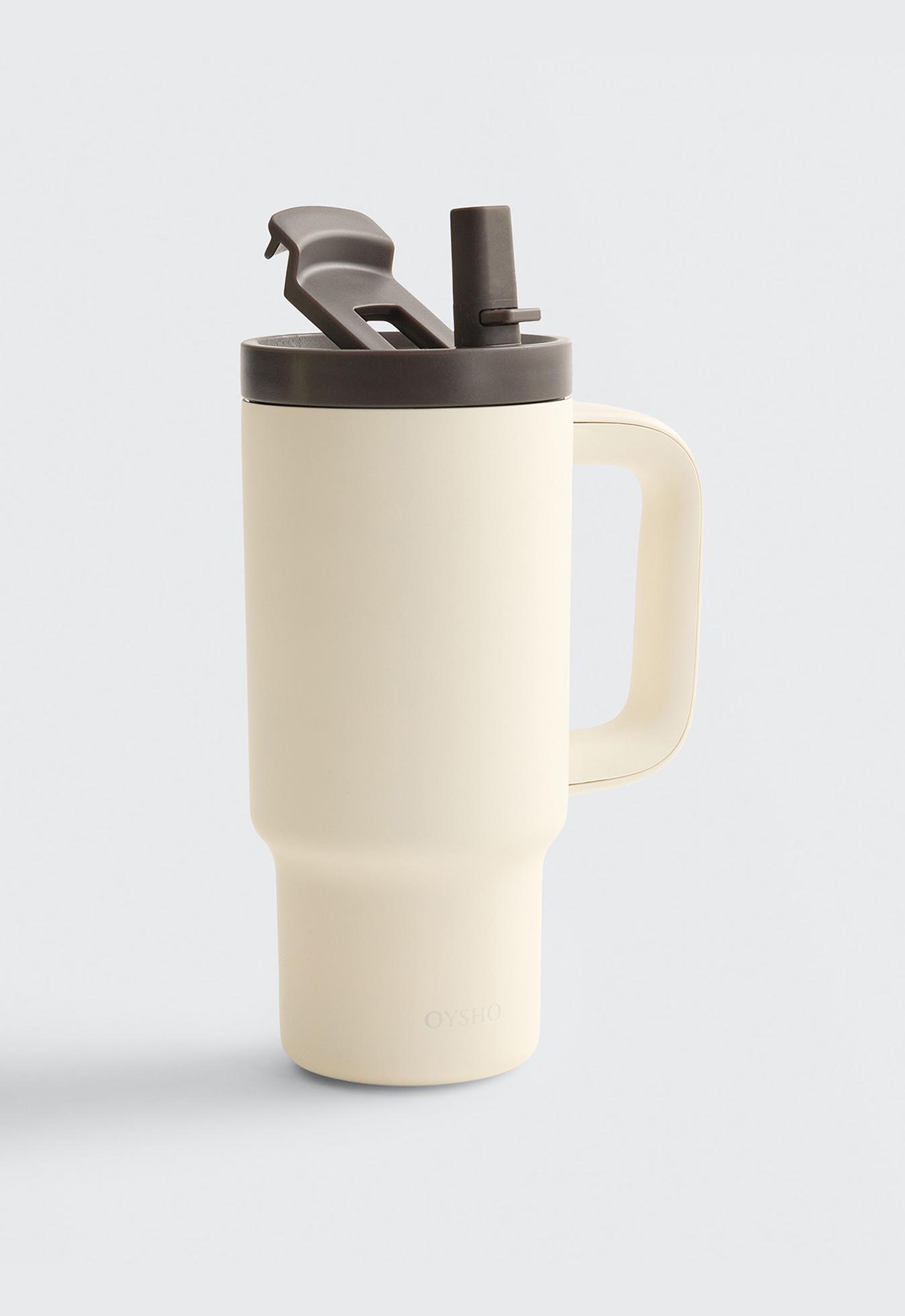 Mini tumbler bottle with handle — PALE ECRU