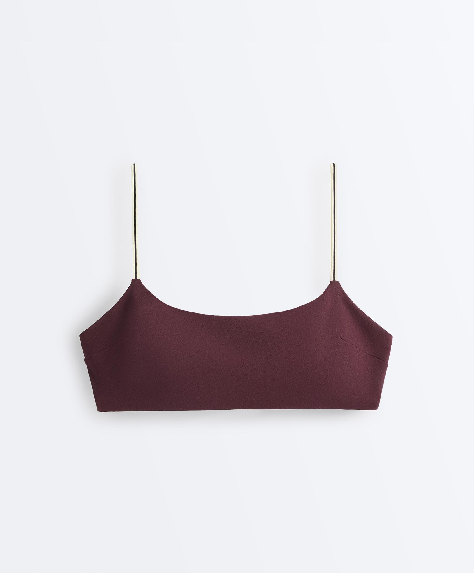 Contrast strap bikini top — DARK PLUM