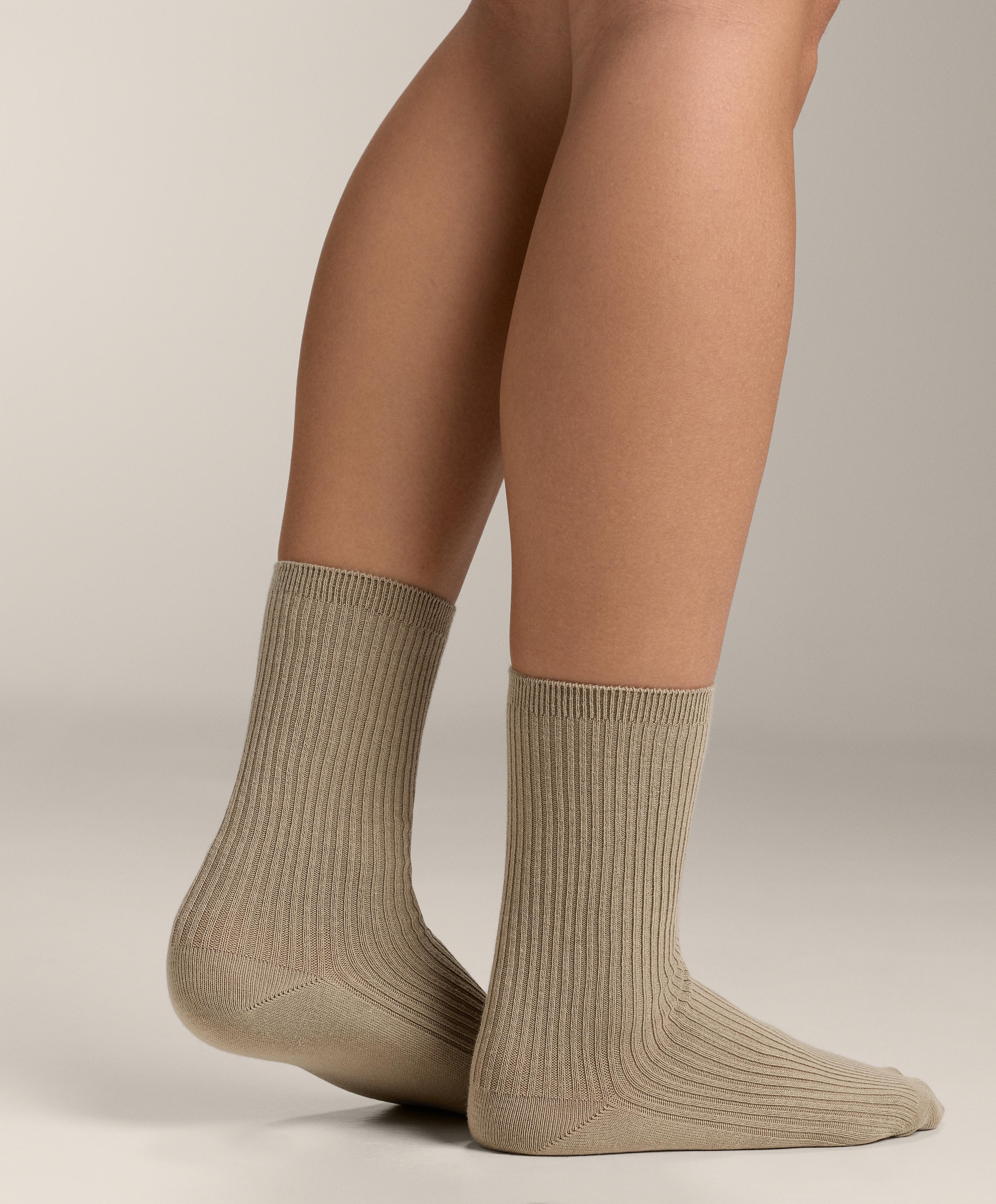 5 pairs of cotton blend classic socks — PALE YELLOW