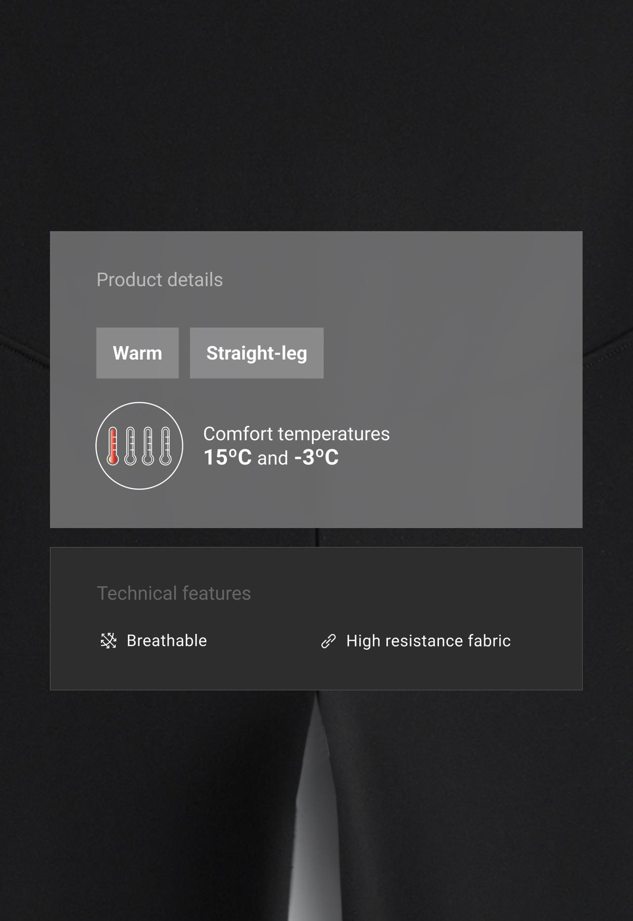 Warm straight maternity trousers with zips — BLACK