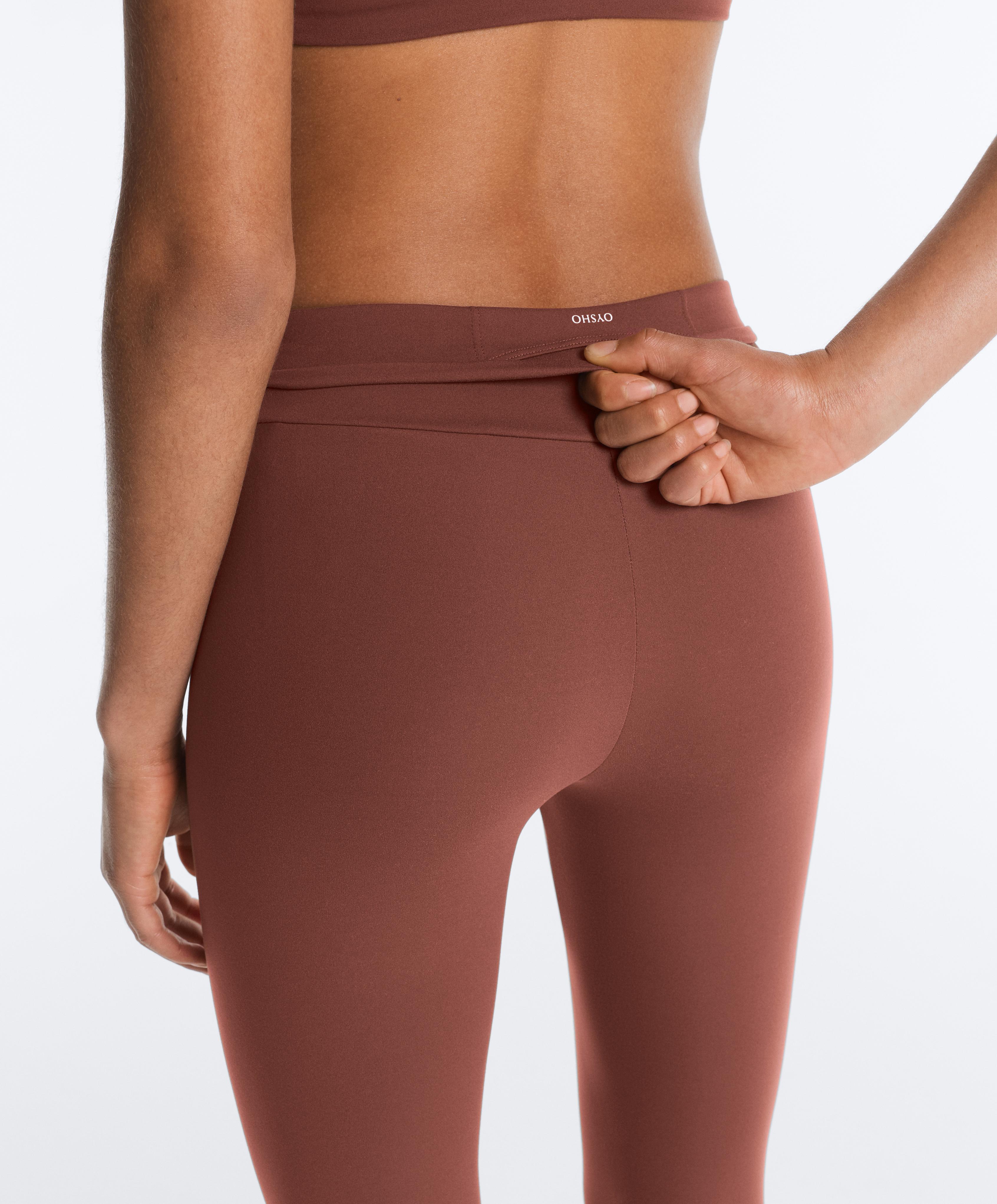 Comfortlux high-waisted ankle-length leggings — MAHOGANY